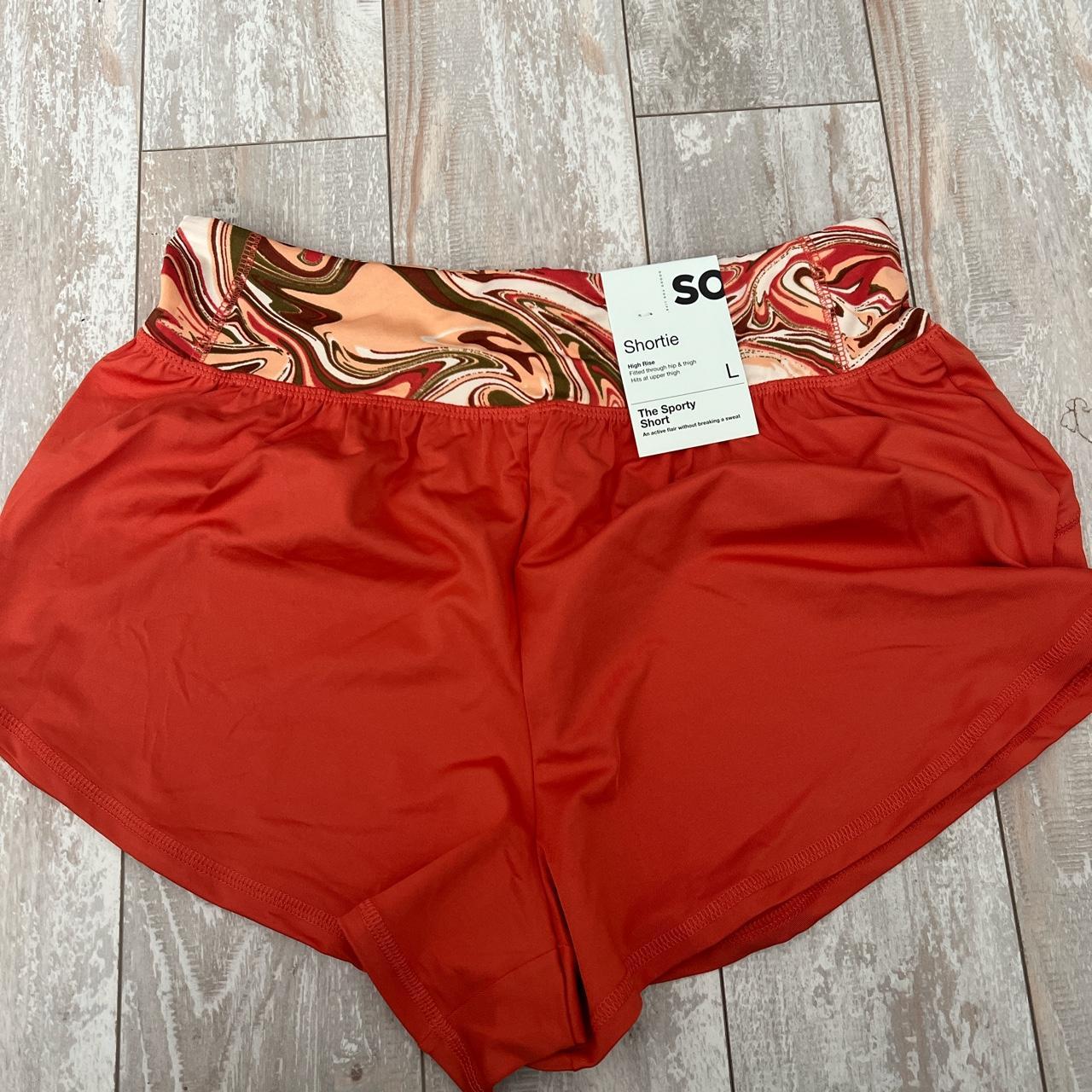 SO Clothing Women's Orange Shorts Depop