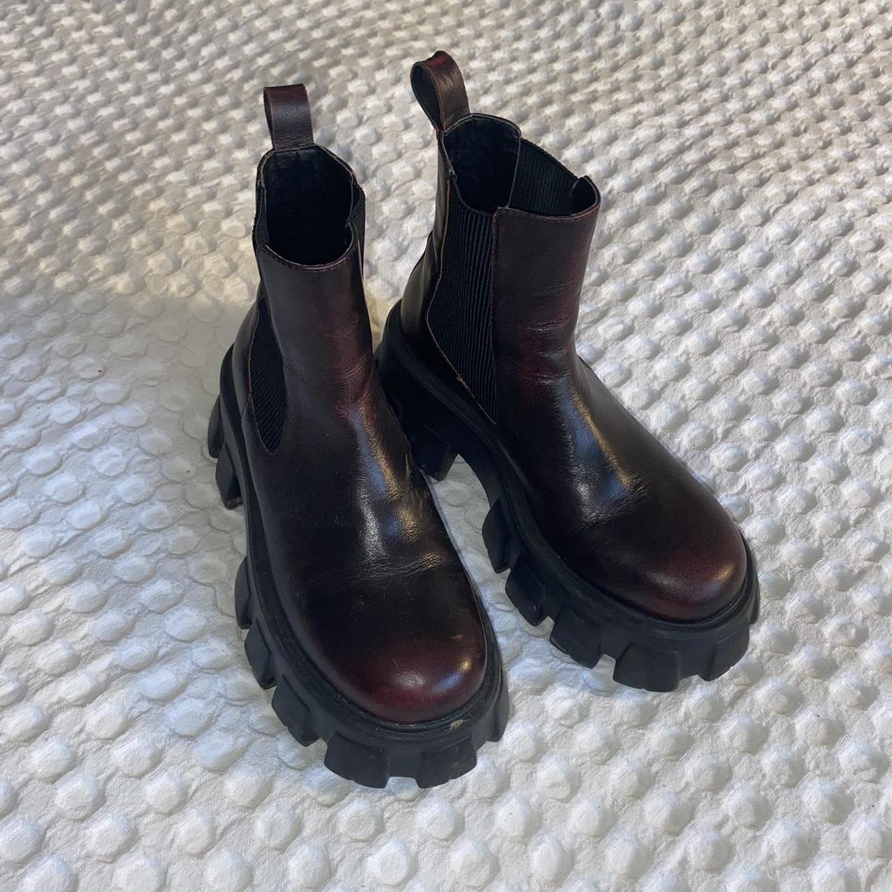 womens burgundy boots uk
