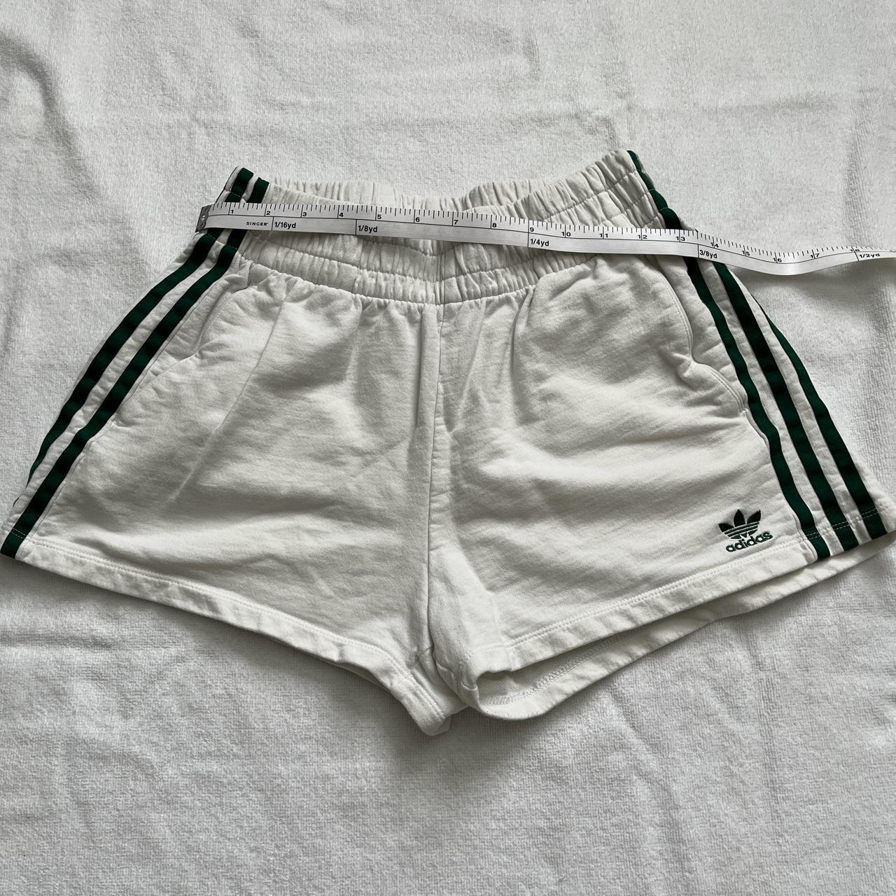 Adidas Women's Cream and Green Shorts (3)