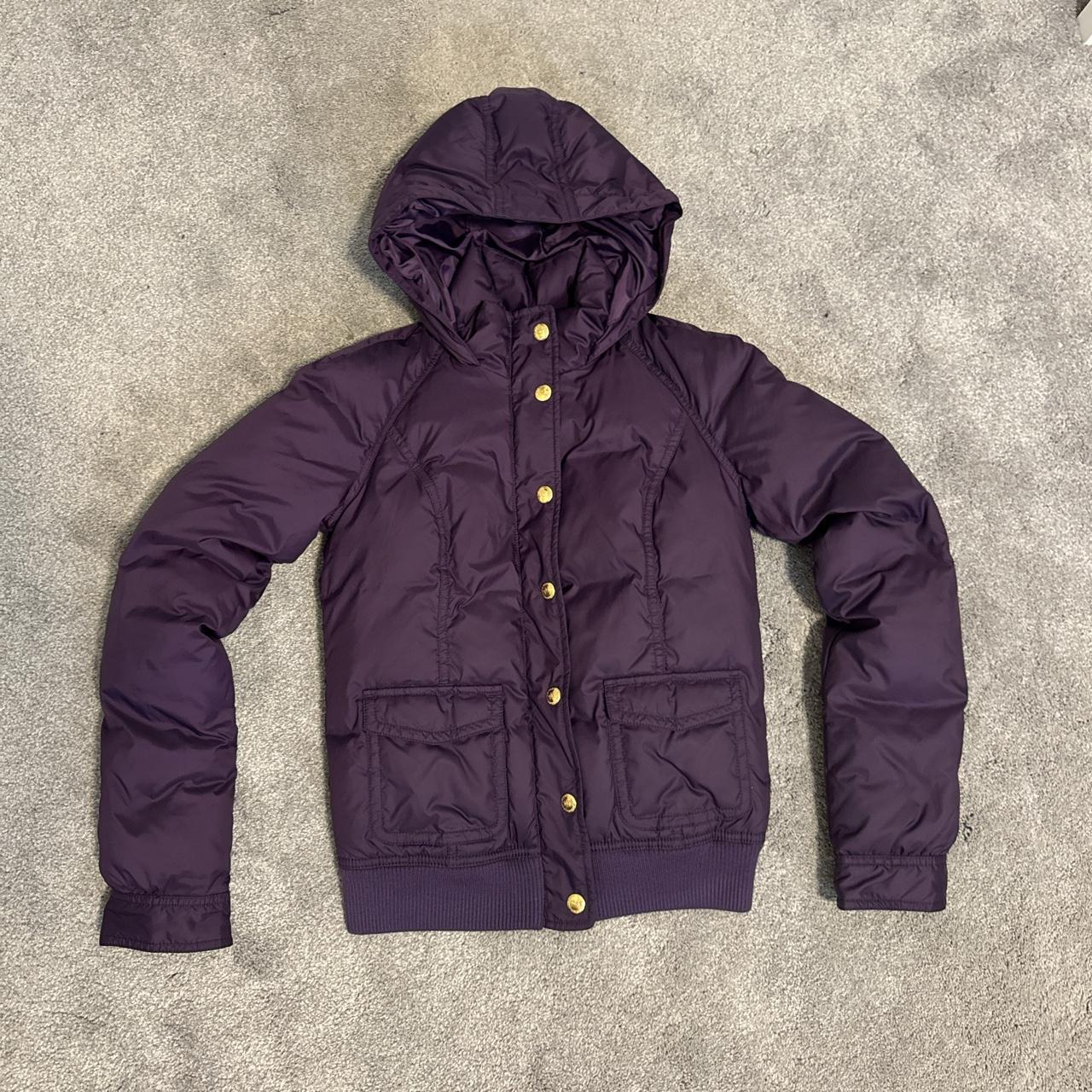 Juicy Couture dark purple puffer jacket size small. Depop