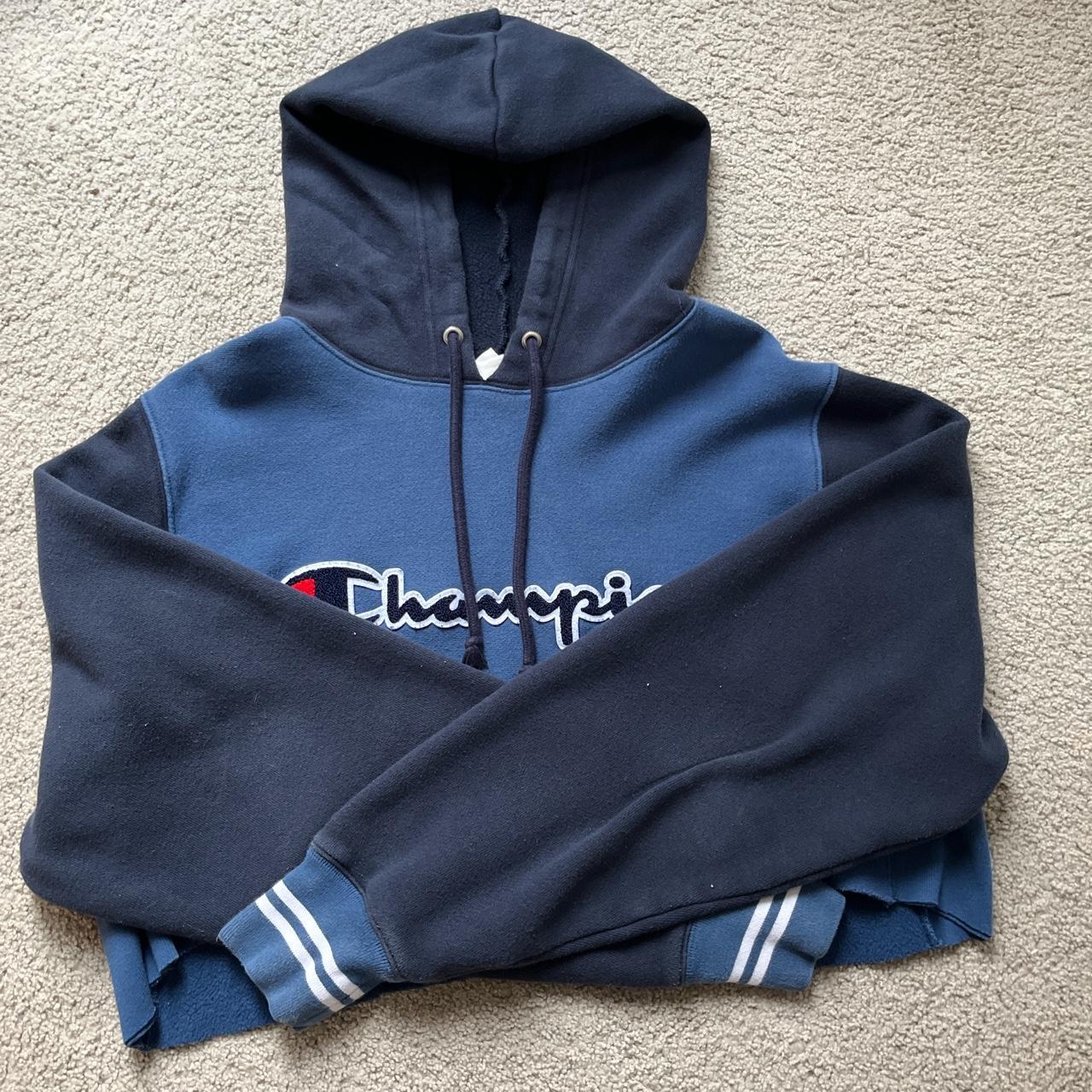 Champion Women's Navy Hoodie | Depop