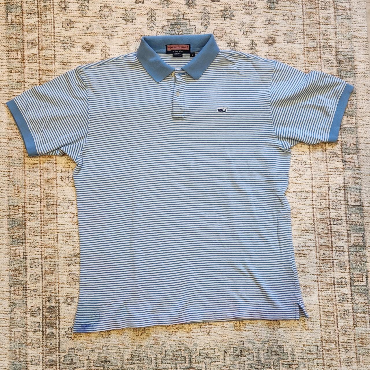 Vineyard Vines Men's White and Blue Polo-shirts | Depop