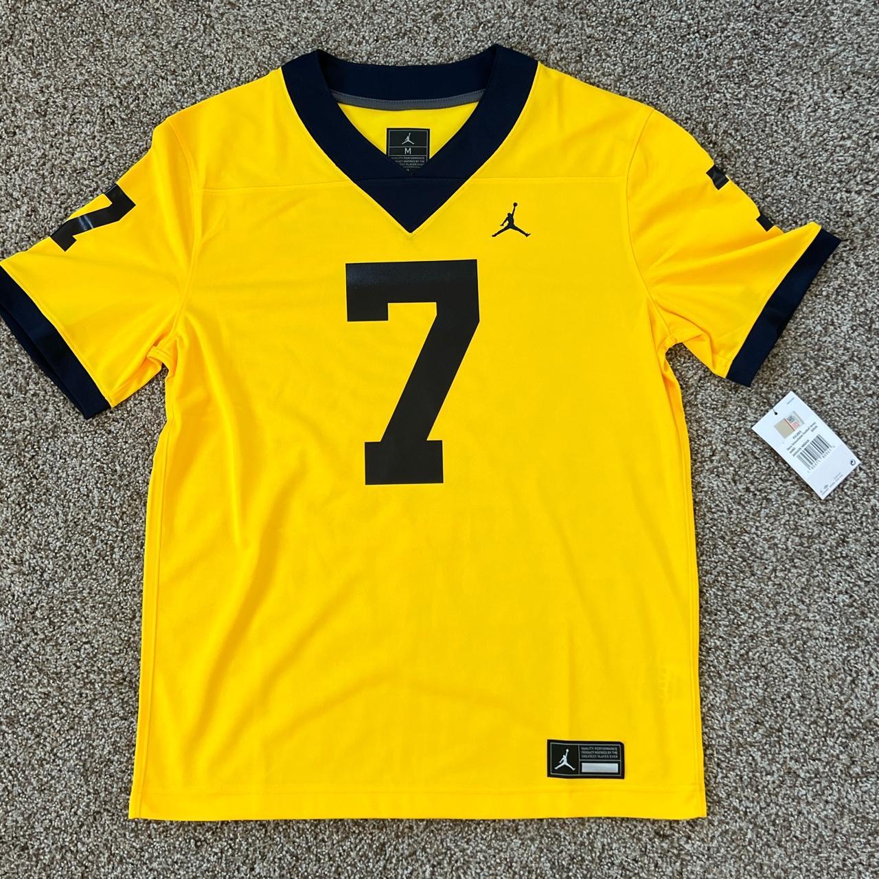 Jordan University of Michigan Football Maize Custom Game Jersey