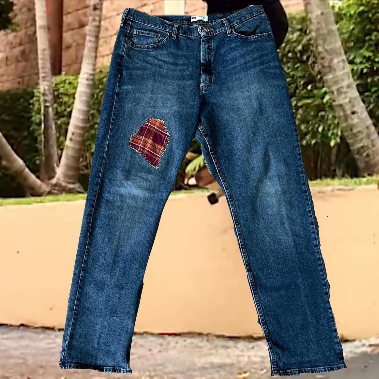 Flannel store patch jeans