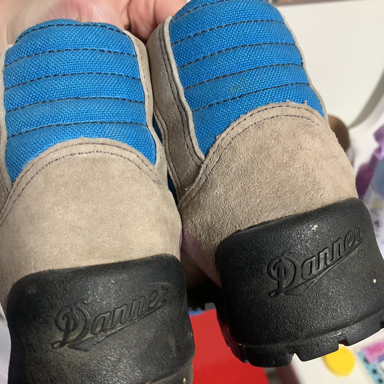 Danner Women's Blue and Grey Boots | Depop