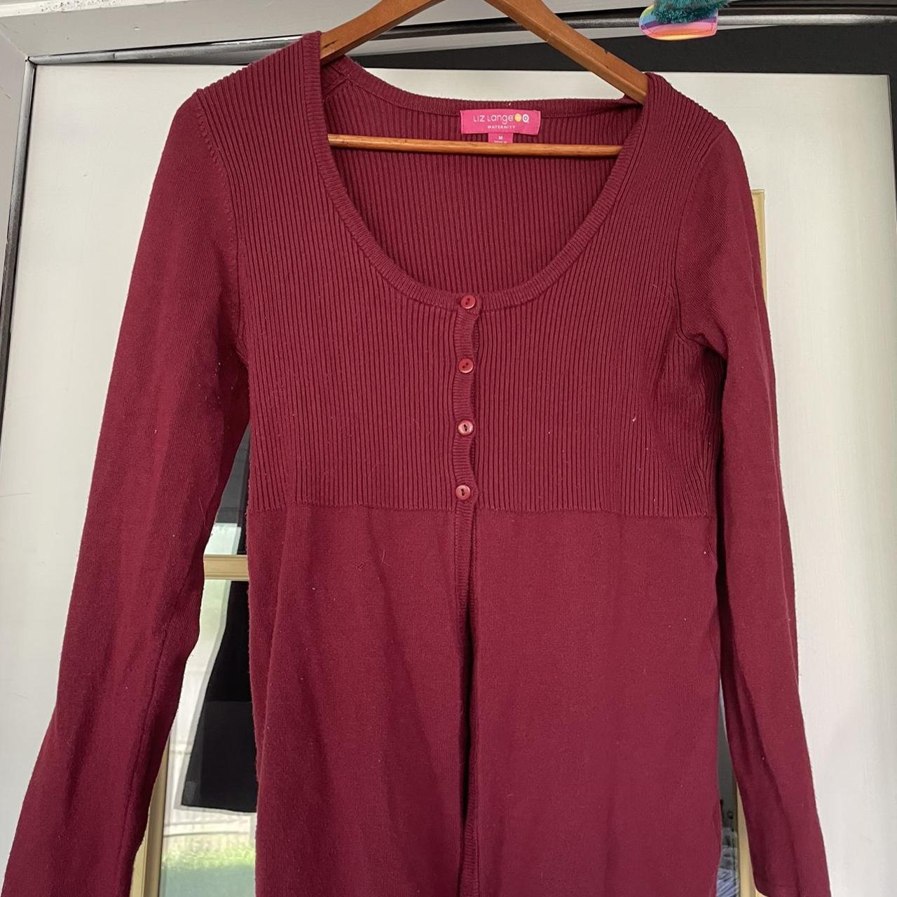 deep red 2000s knit open babydoll cardigan sweater... Depop