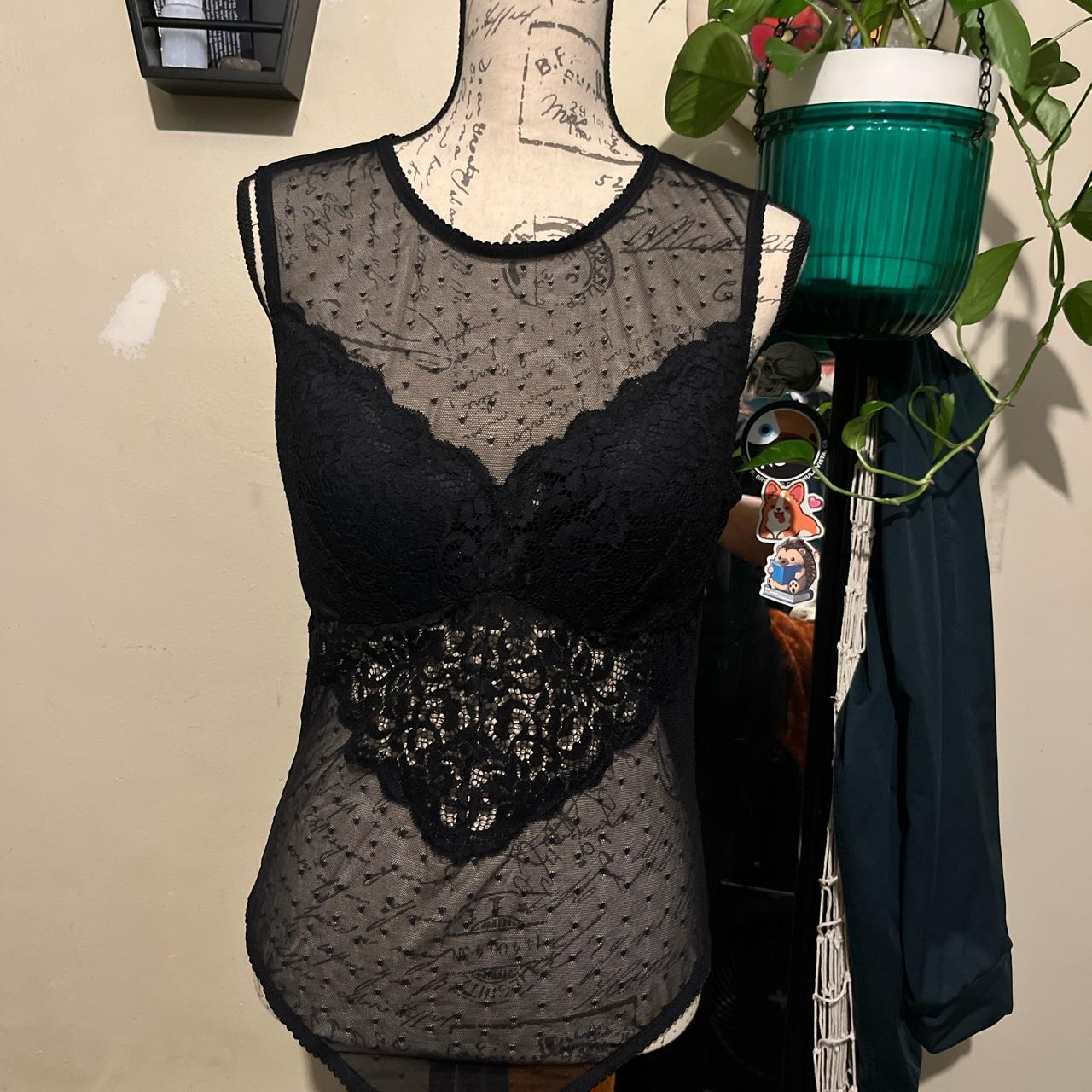 Black Lace bodysuit Brand l: International Concepts - Depop