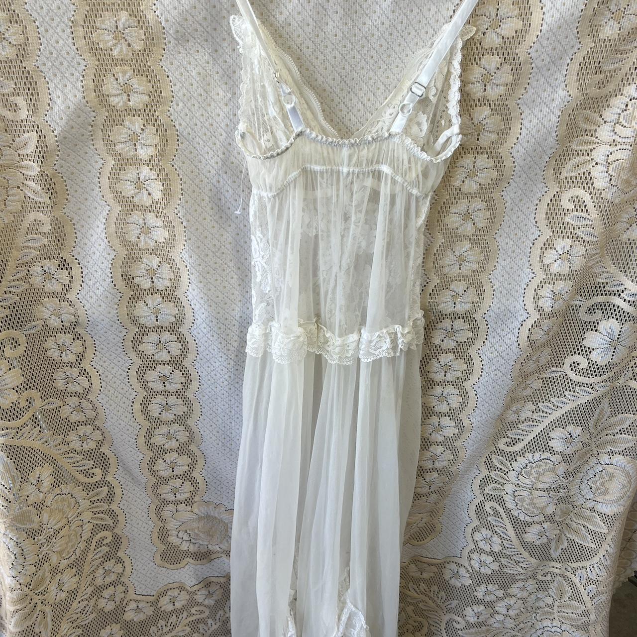 Vintage lace lingerie with roses . Pearl buttons. So... - Depop