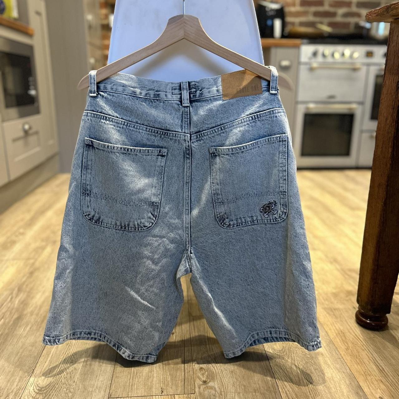 Route one baggy jorts- light wash perfect condition... - Depop