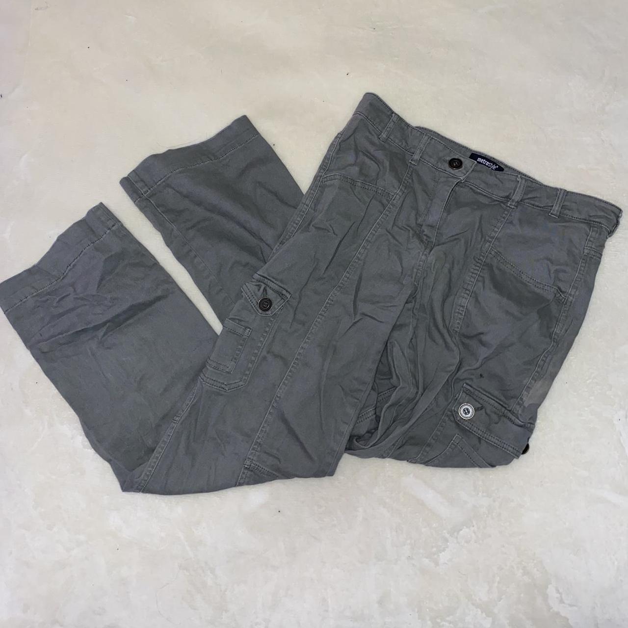 METROSTYLE GREY Y2K CARGO PANTS👖 grey straight leg... Depop