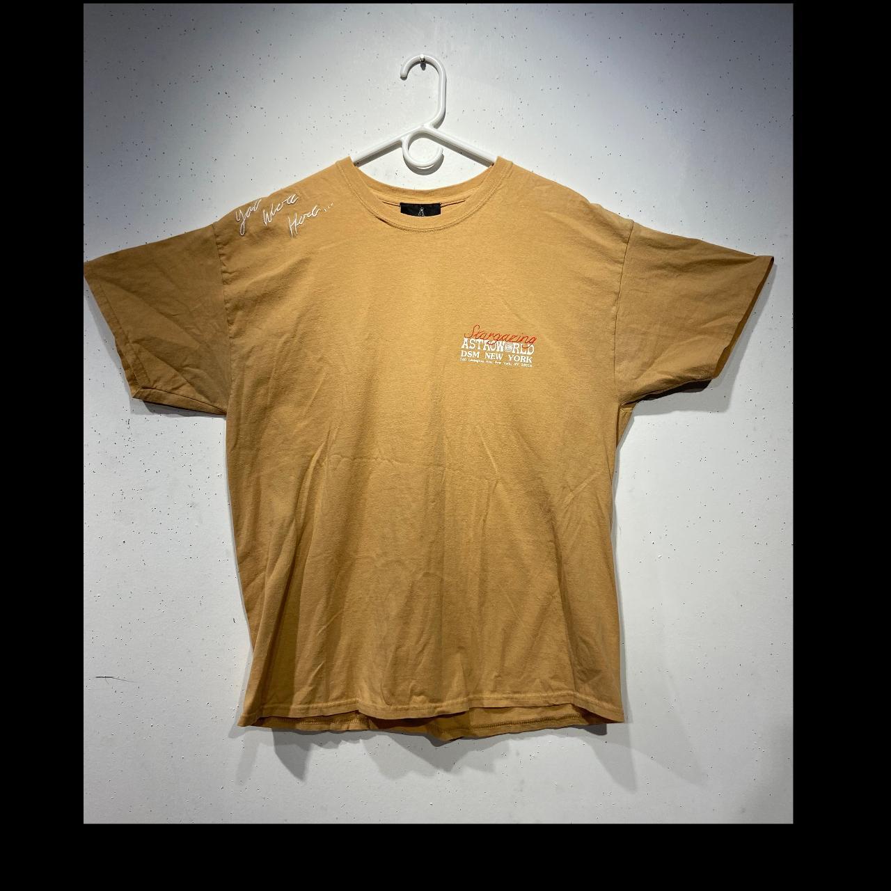 Dover Street Market Men's White And Tan T-shirt | Depop