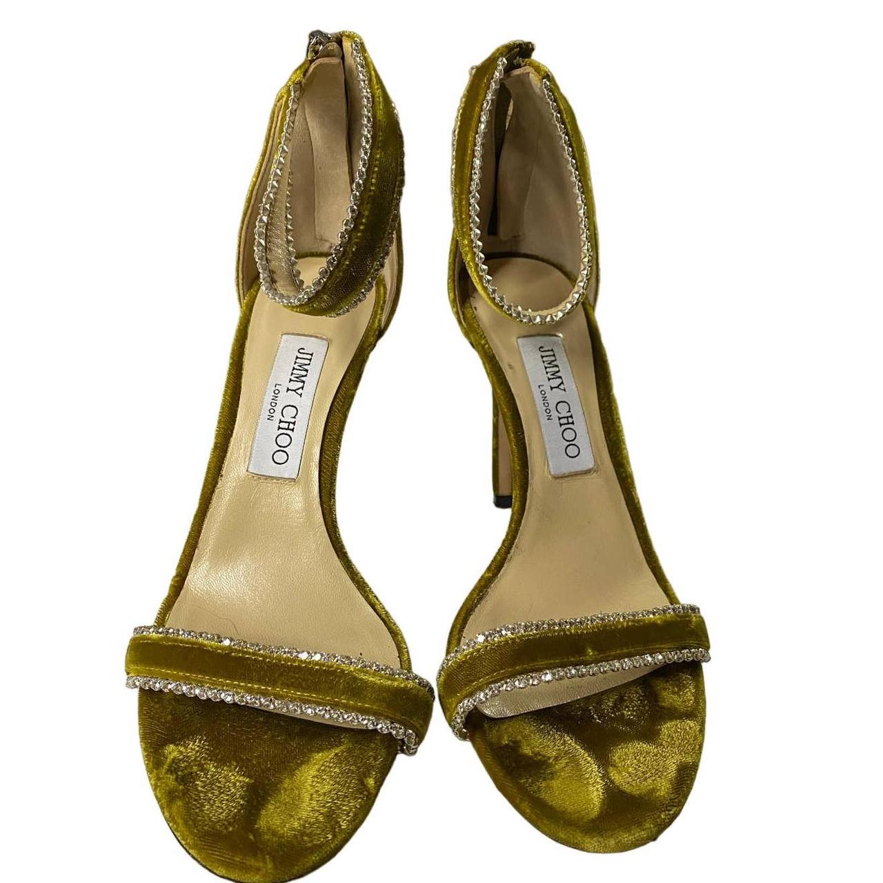 Jimmy Choo Dochas 100 mm Citrus Velvet Jewel Trim Depop