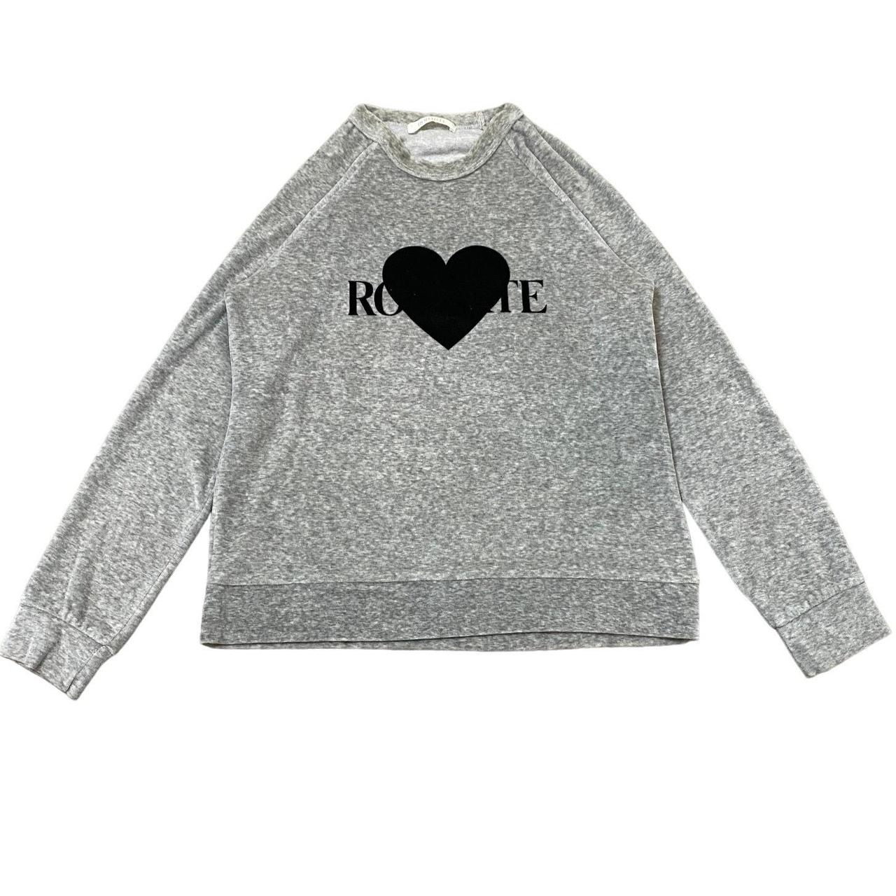 RODARTE Pink Heart Graphic Pullover Sweatshirt Crew outlet Neck Gray Size M