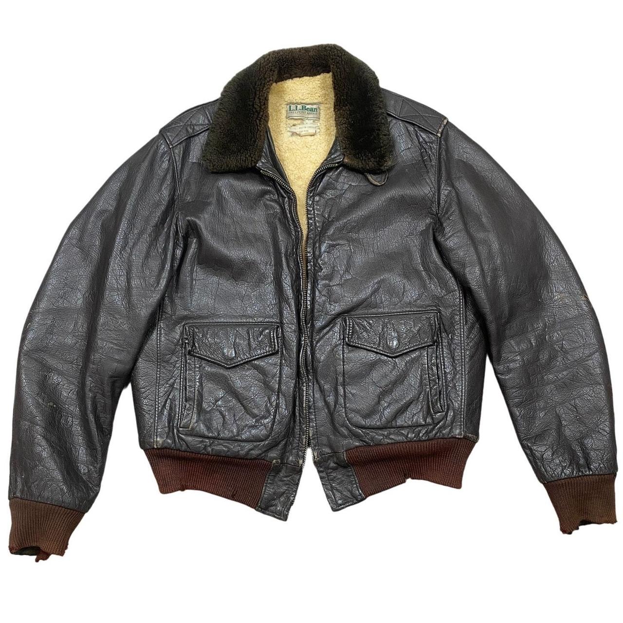 Vintage 70s 80s LL Bean Goatskin Leather Lambswool... - Depop
