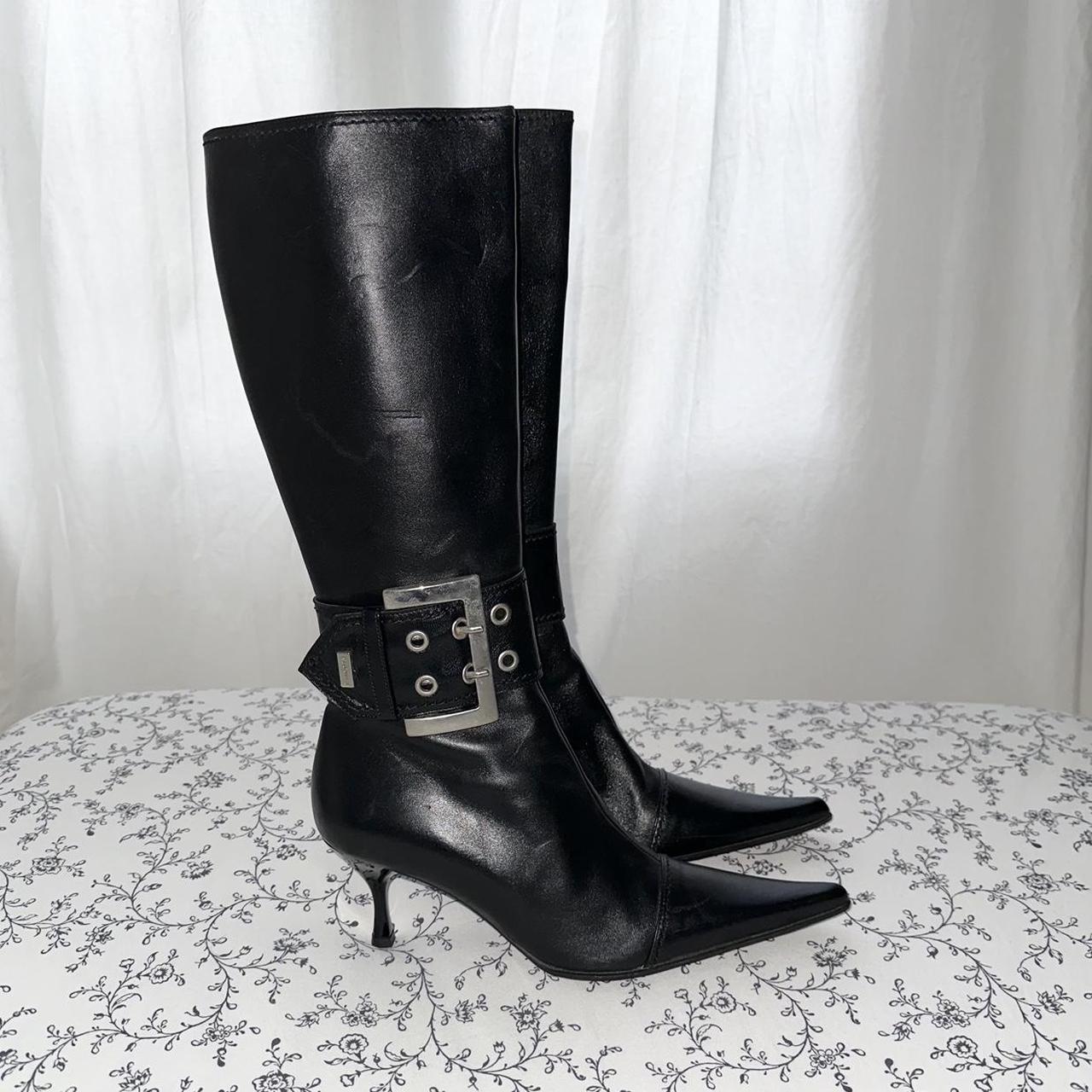 Luciano Padovan Buckle Heel Boots Black Leather Depop 0359