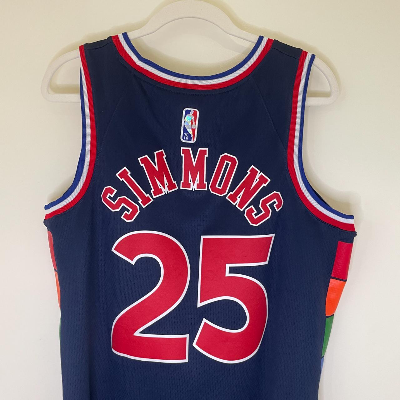 75th Anniversary Philadelphia 76ers SIMMONS#25 Blue NBA Jersey