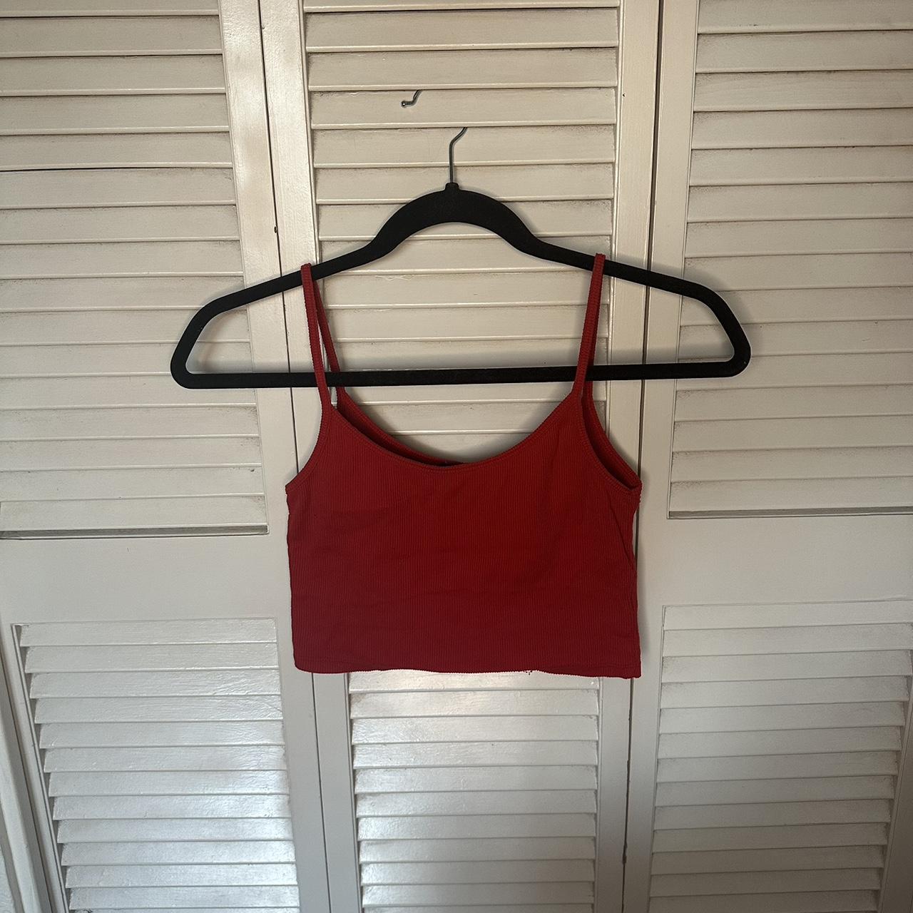 Red Brandy Melville cropped tank top - one size - Depop