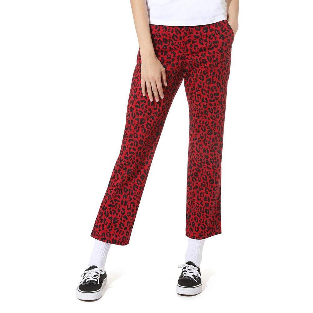 Vans pants womens clearance red