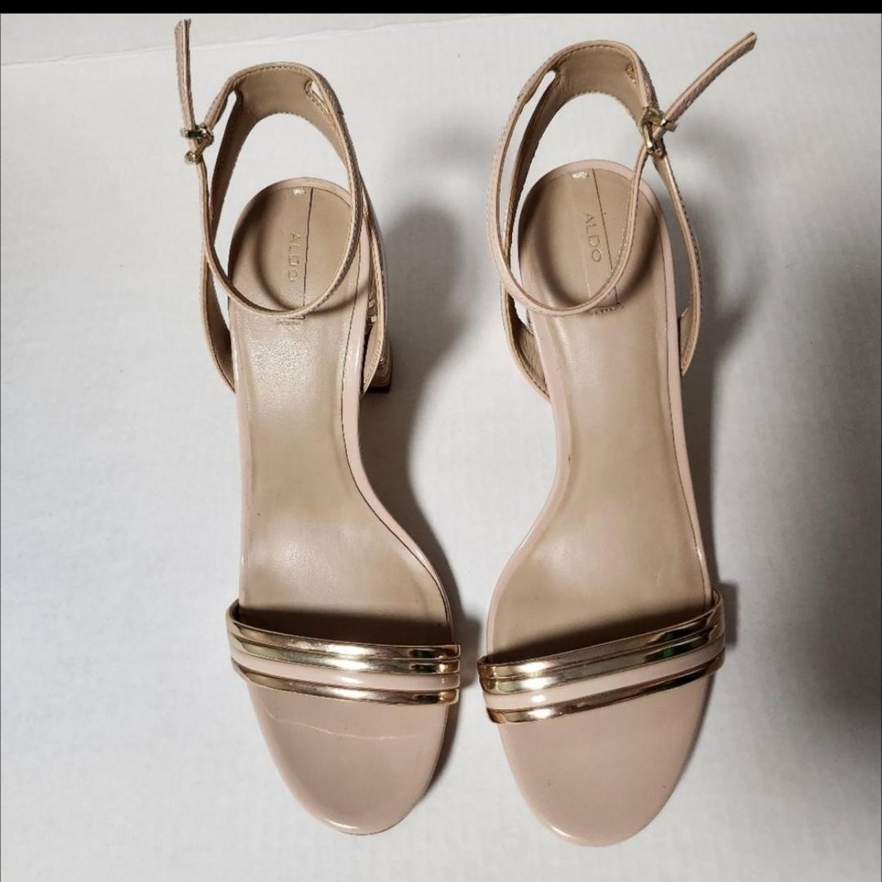 ALDO-Chucky Block Cream/Gold Sandals Aldo Size: 8.5... - Depop