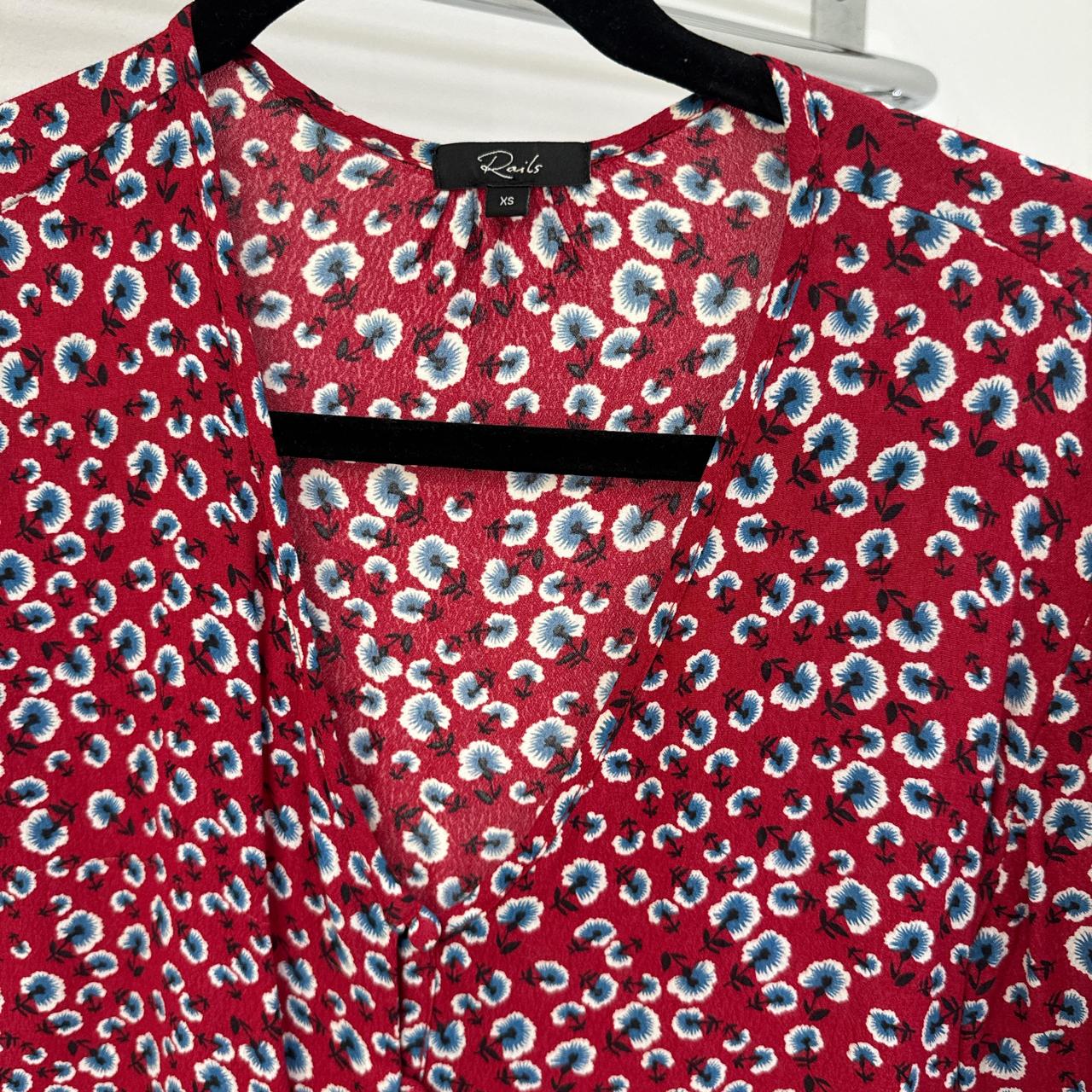 Rails Women's Blouse - Red/Multi - XS – Red and b… - image 2