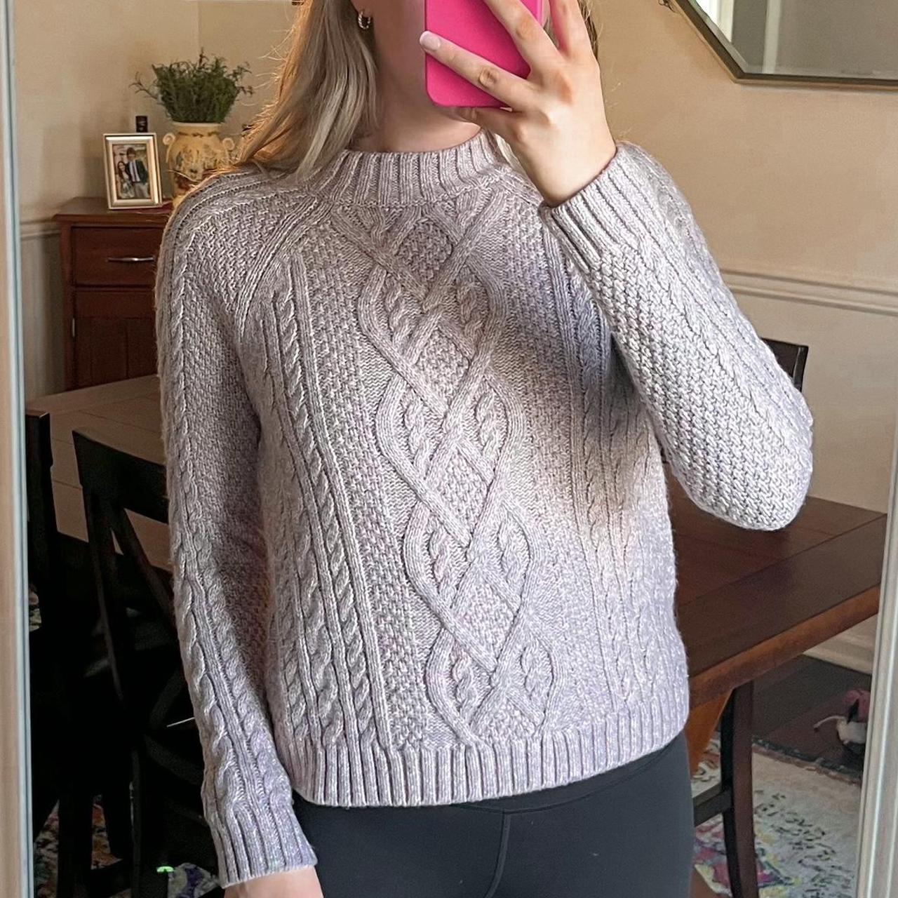 Abercrombie cable clearance mock neck sweater