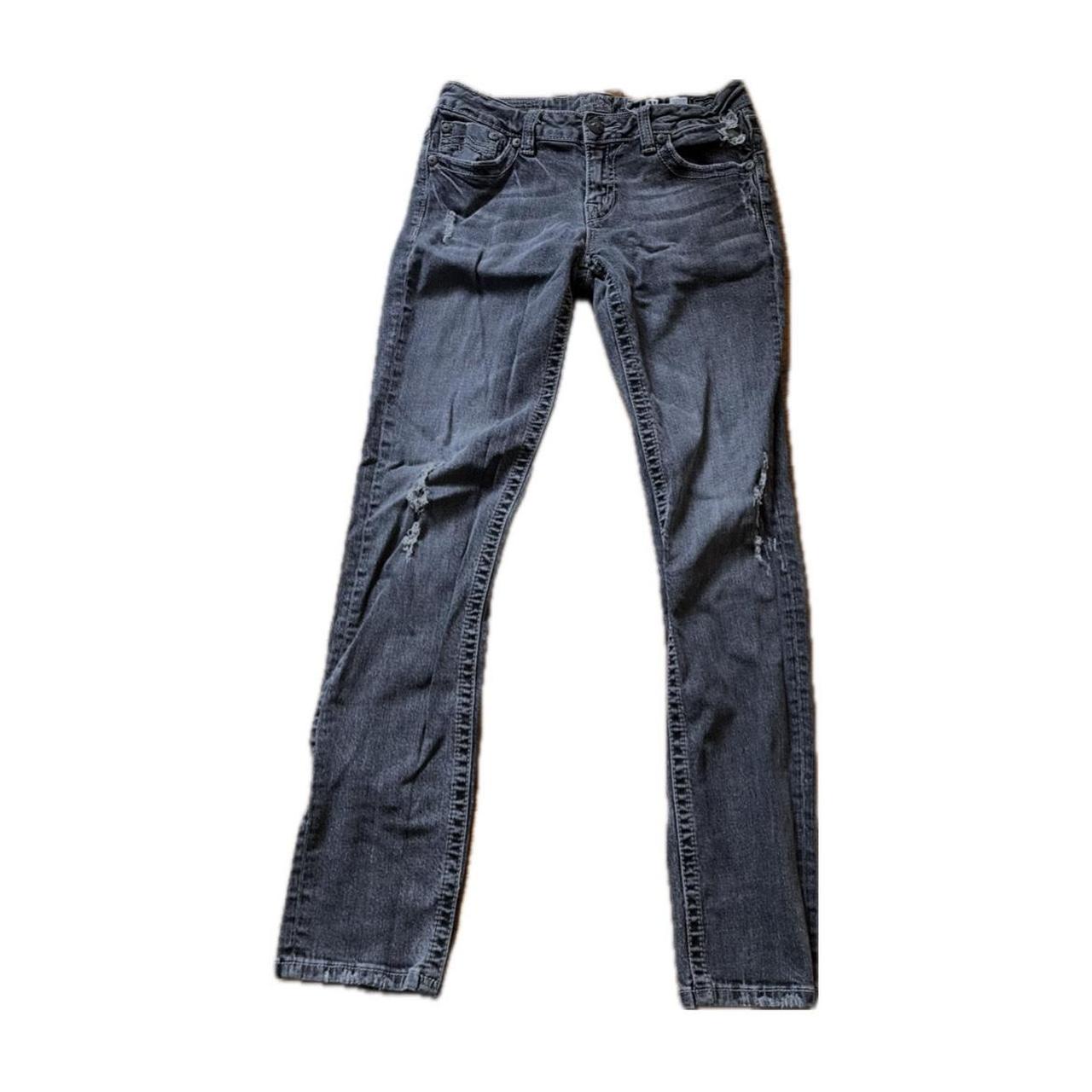 vintage miss me denim brand skinny jeans size 31... - Depop