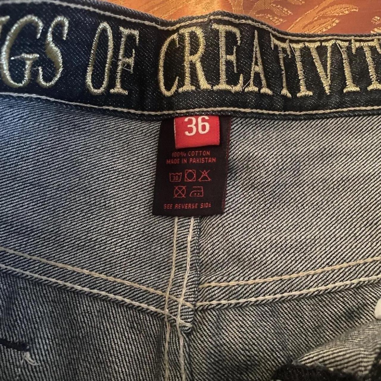 grail ecko embroidered baggy jeans with 10in leg... - Depop