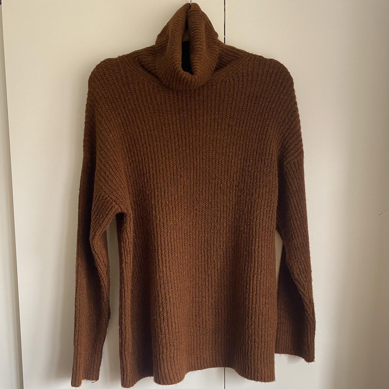 New Look Women's Burgundy and Brown Jumper | Depop