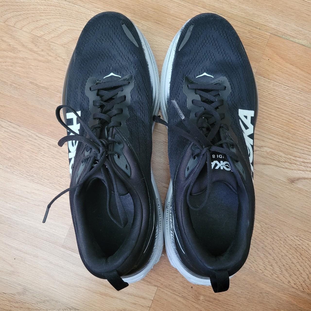 Hoka One One Men's Black and White Trainers | Depop