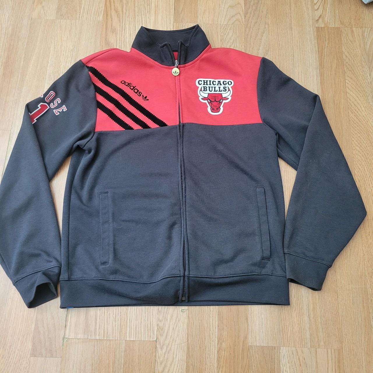 Adidas Chicago Bulls Derrick Rose Full Zip Jacket Black Red Size Medium