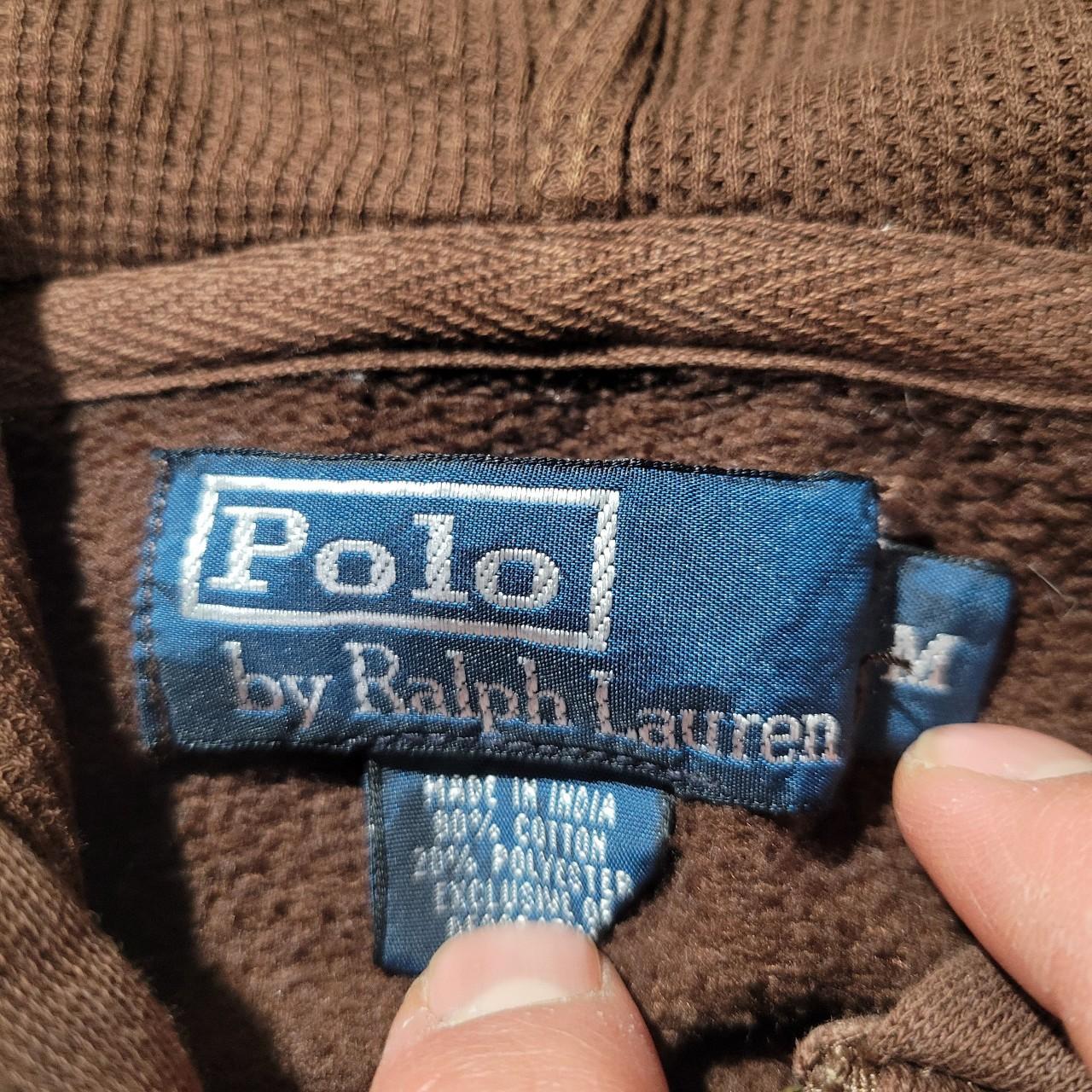Vintage polo ralph lauren brown zip up jacket size... - Depop