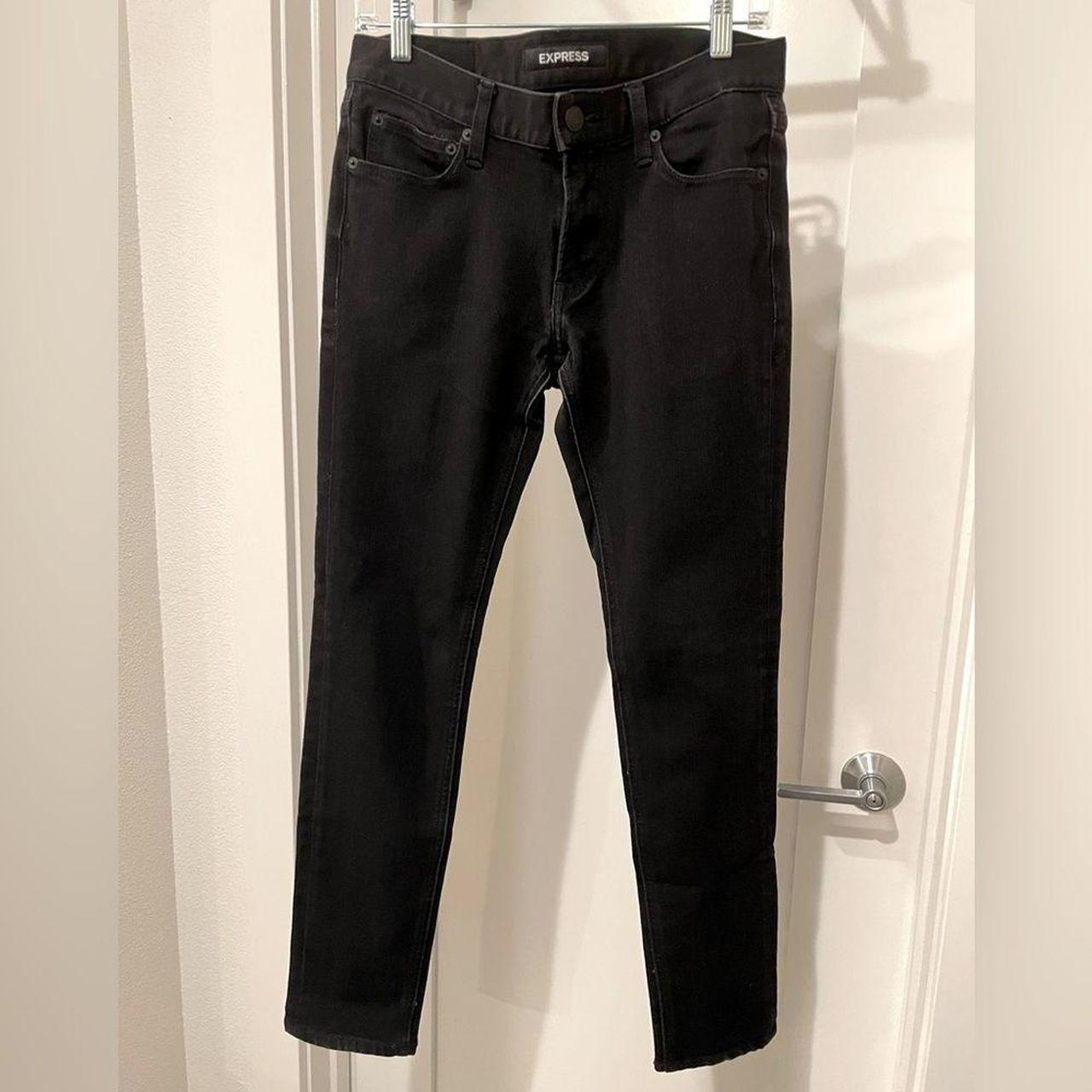 Express Skinny Black 4-Way Stretch Jeans (29x32) 72%... - Depop
