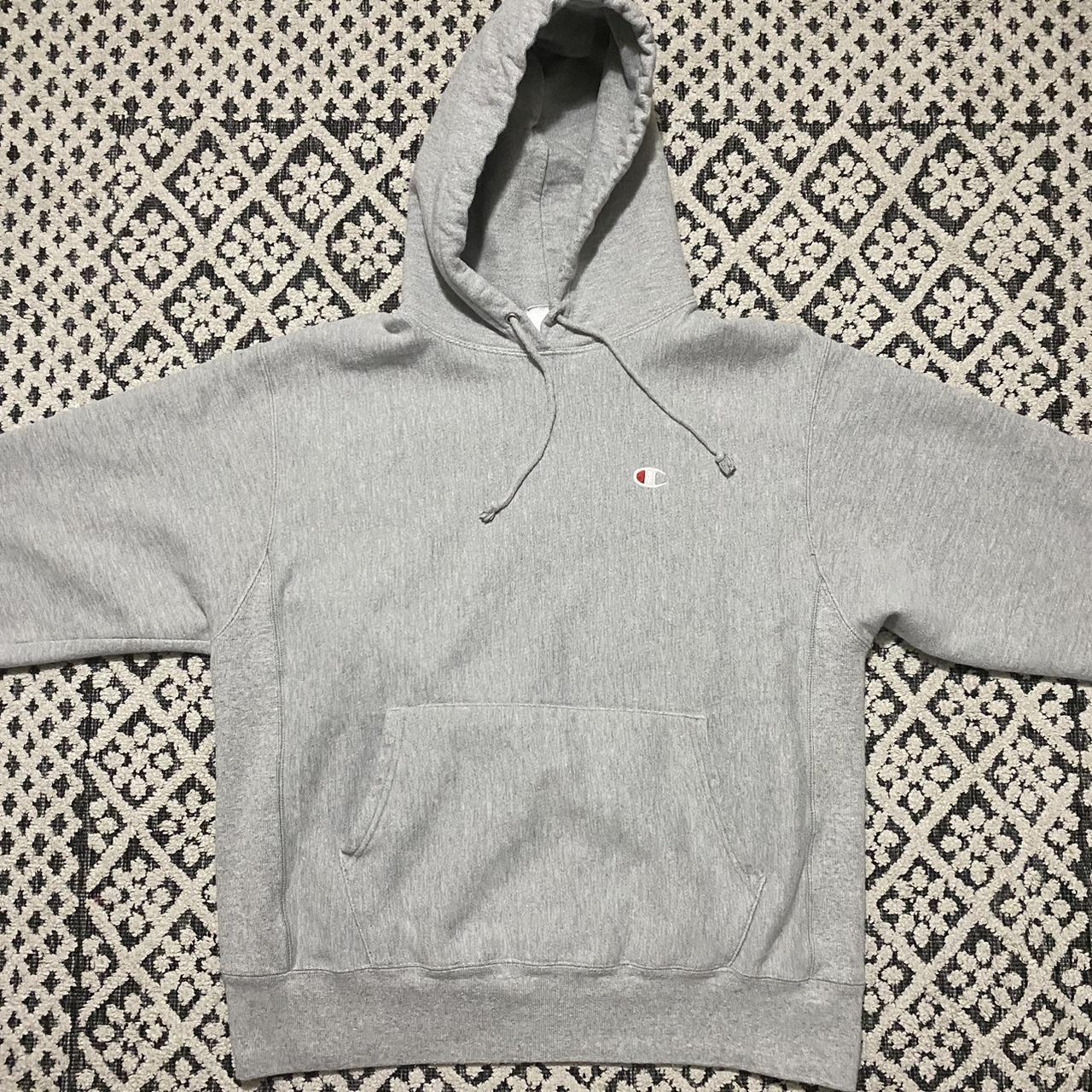 Plain grey champion sales hoodie