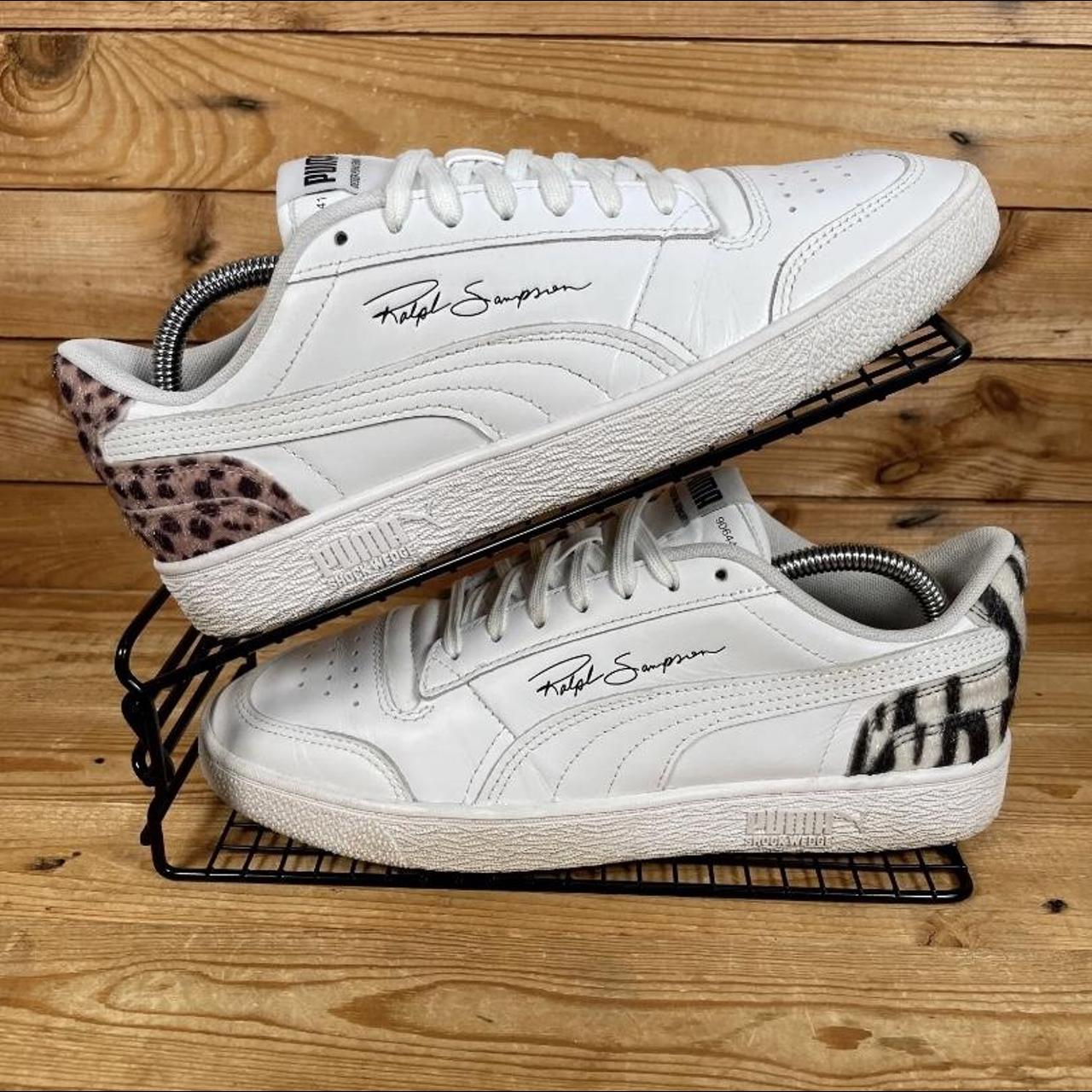 Puma Ralph Sampson trainers white with mixed. Depop