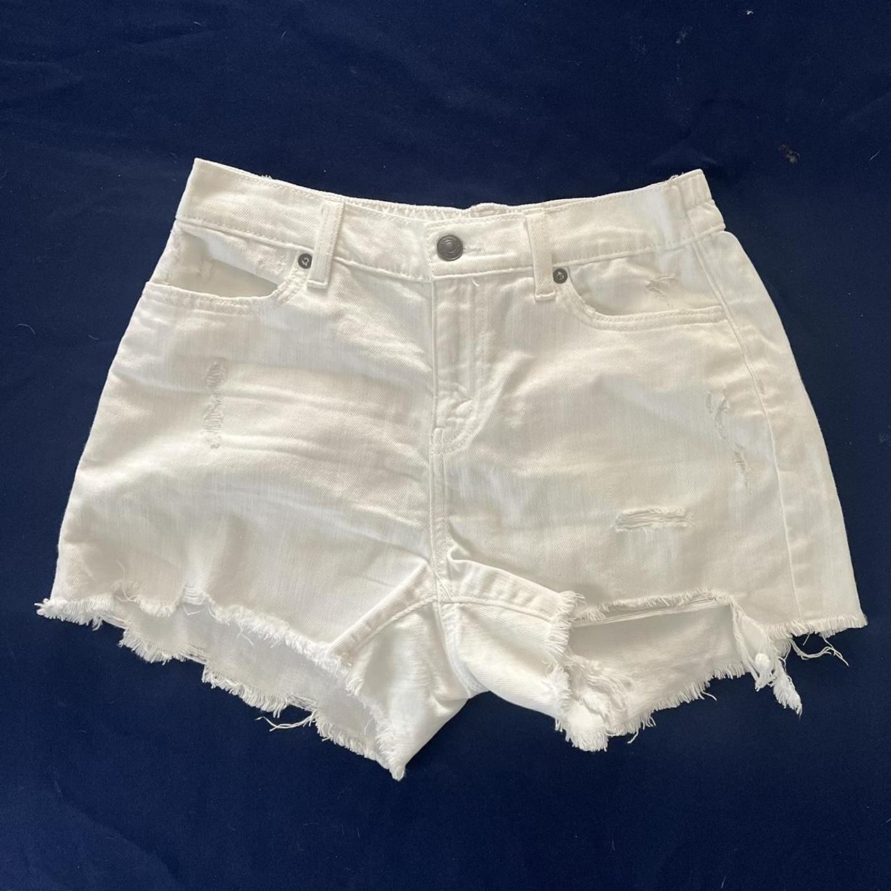 aerie white biker shorts