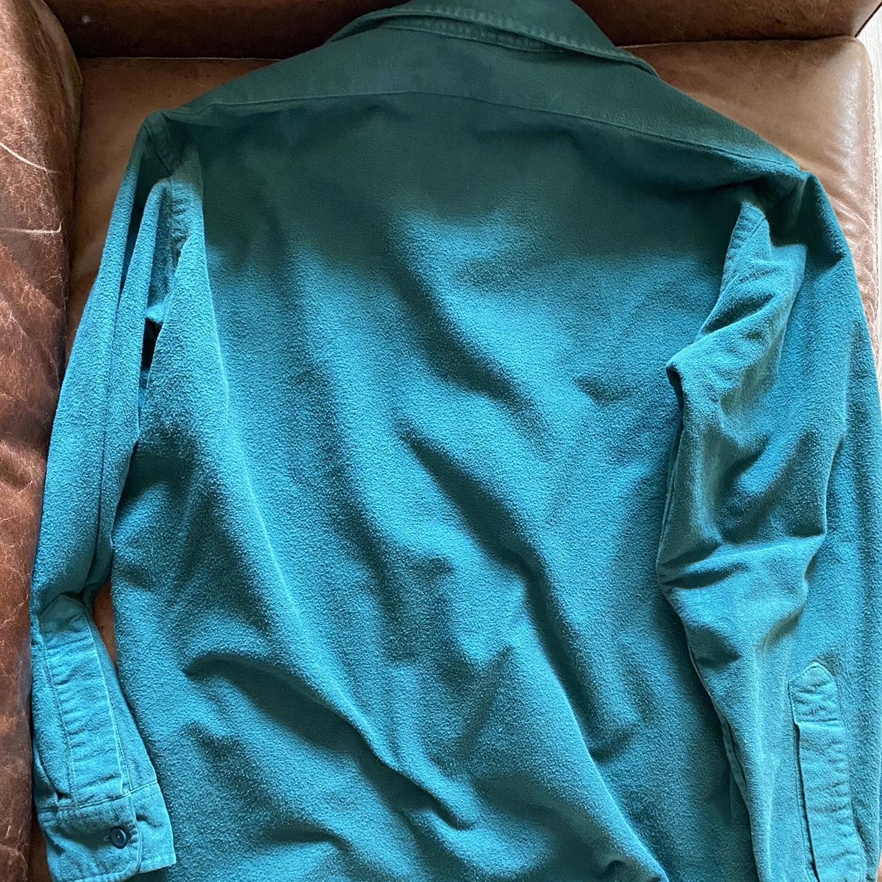 Over sized Fleece/canvas green jacket Never worn/no... - Depop