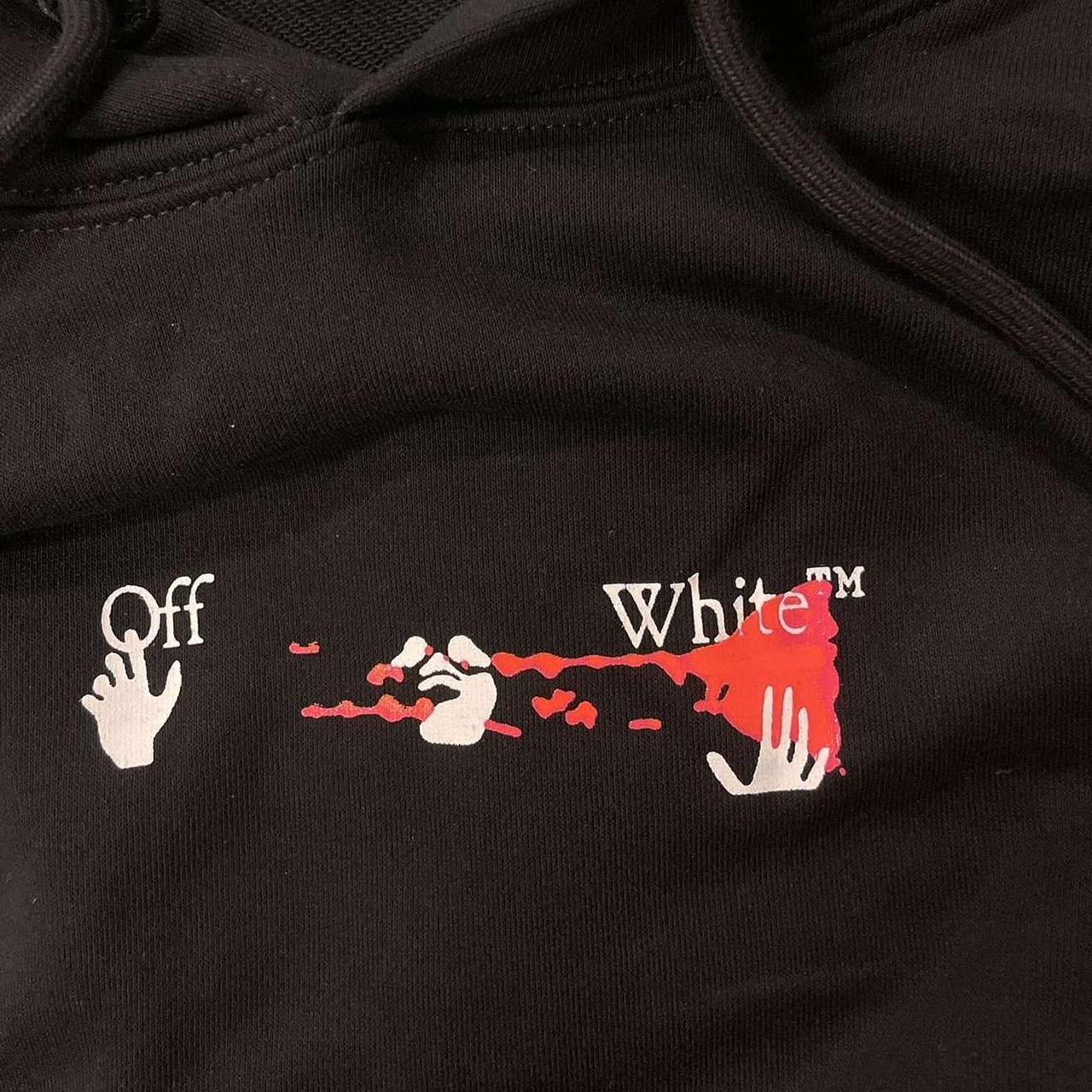 Off-White Men's Red and Black Hoodie | Depop