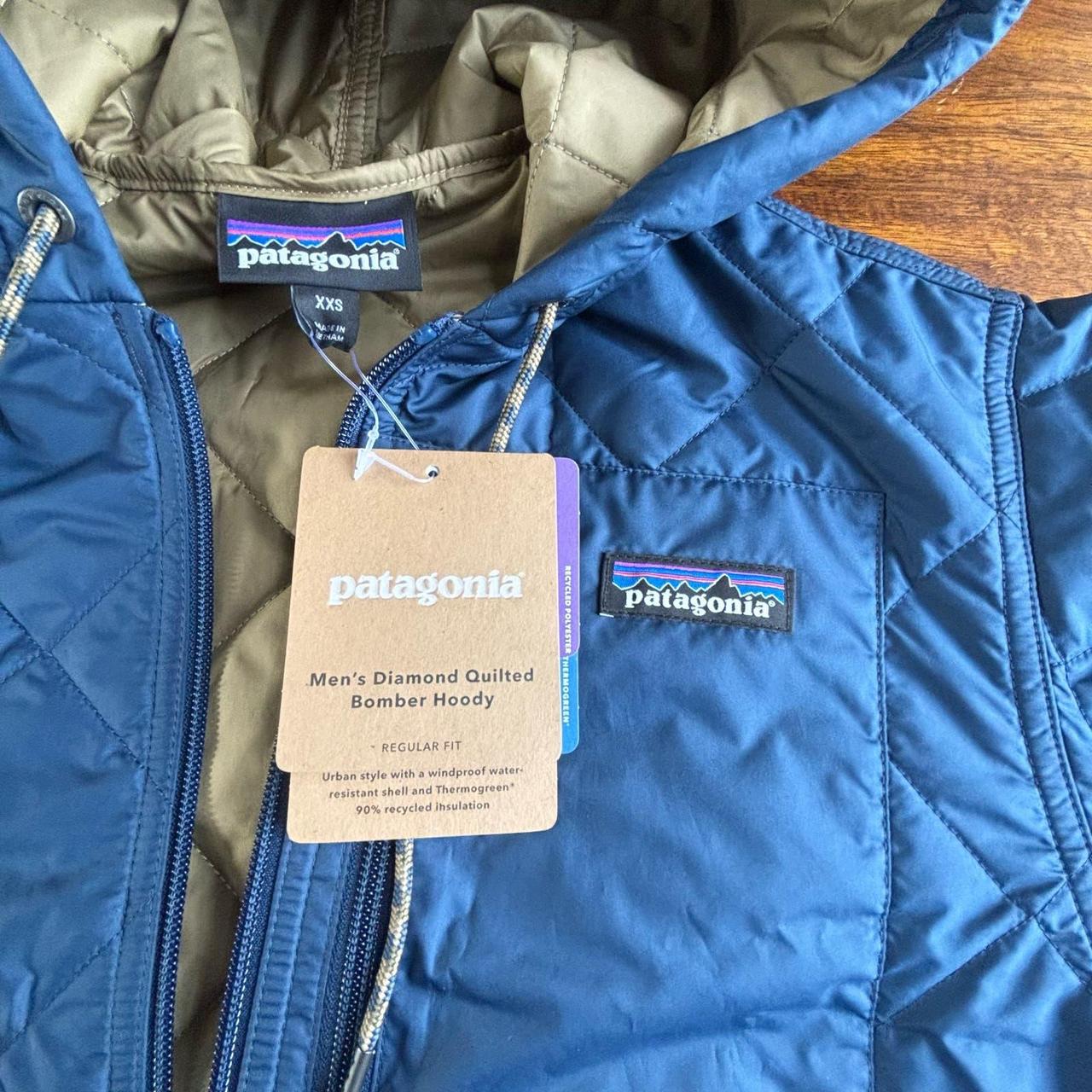 Patagonia diamond quilted bomber hooded jacket on sale