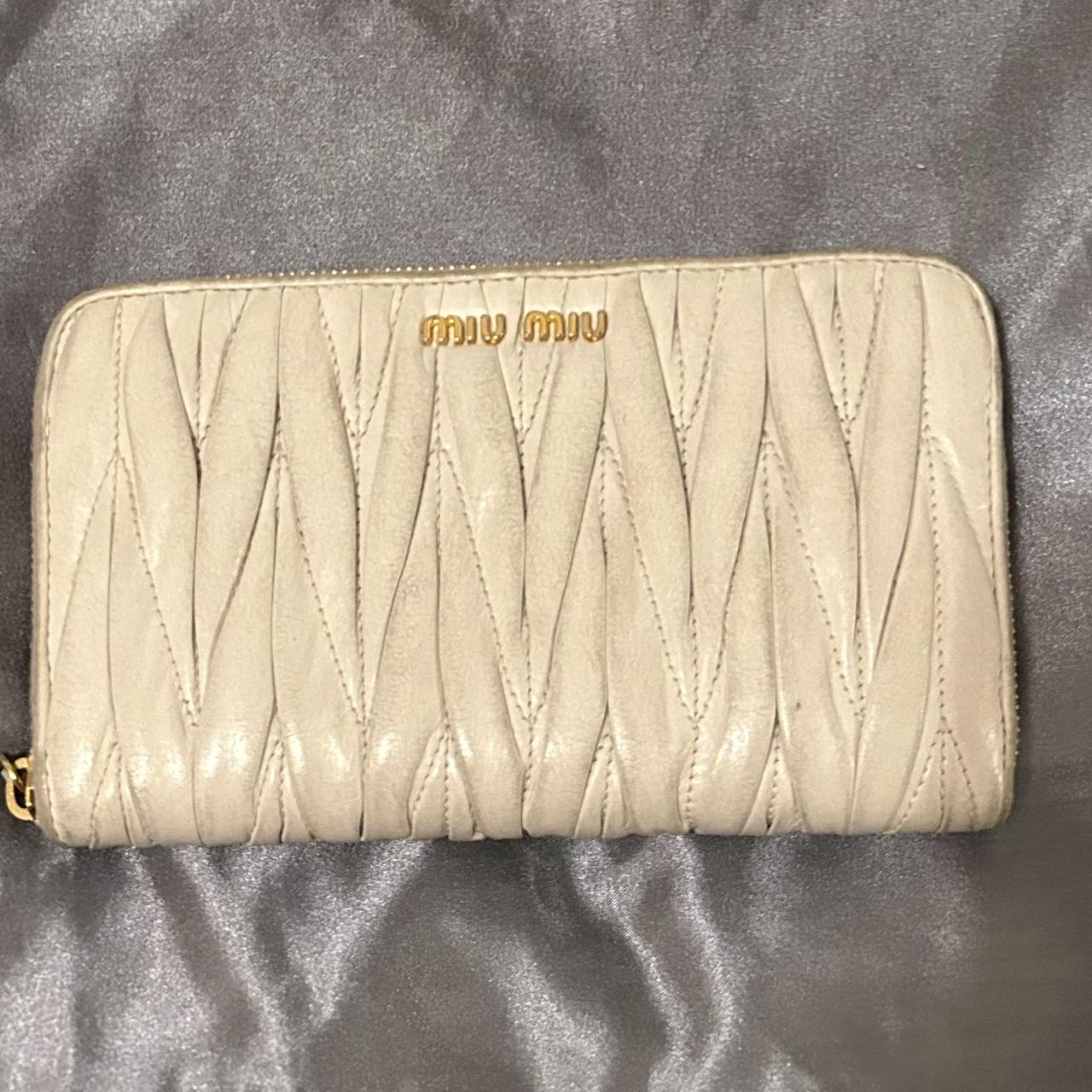 Miu Miu Women's Wallets - Cream/Tan – Miu Miu Mat… - image 1