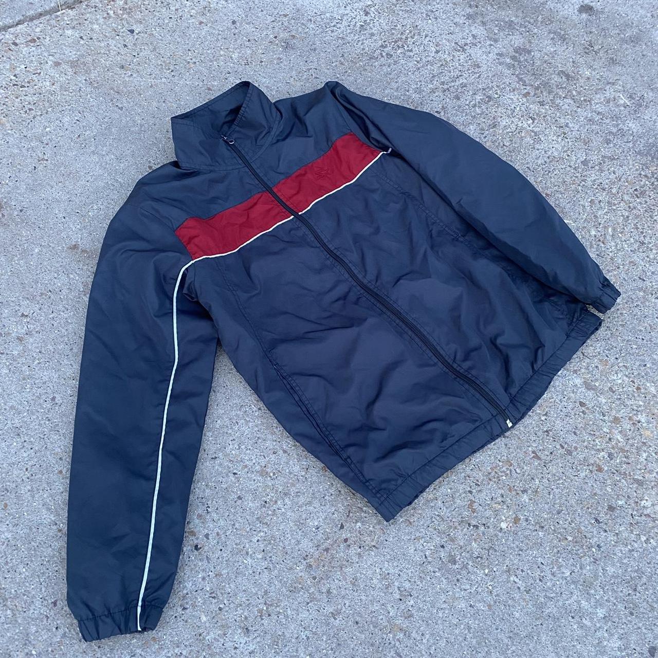 Vintage Starter Jacket -grey and red with white... - Depop