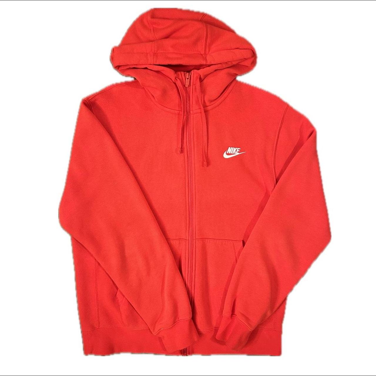 red nike zip up hoodie men's