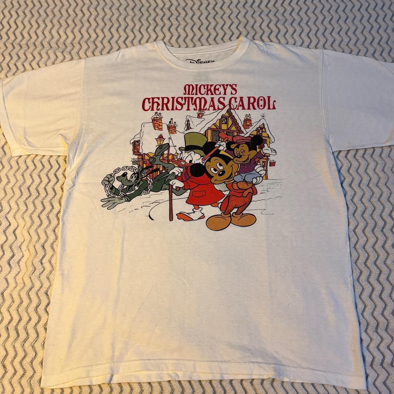 Mickeys Christmas carol tee Blank white back - Depop