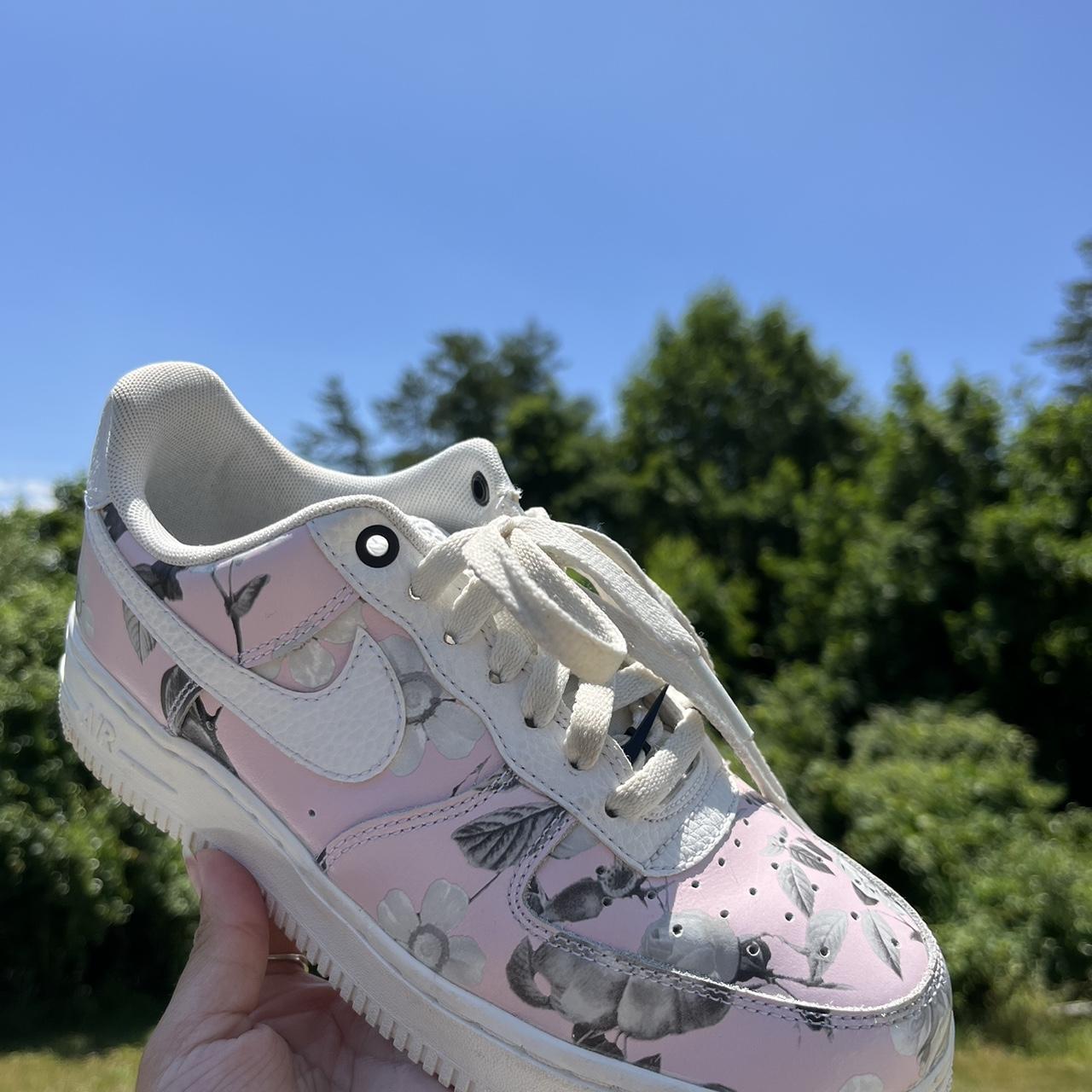 Pink floral nikes on sale