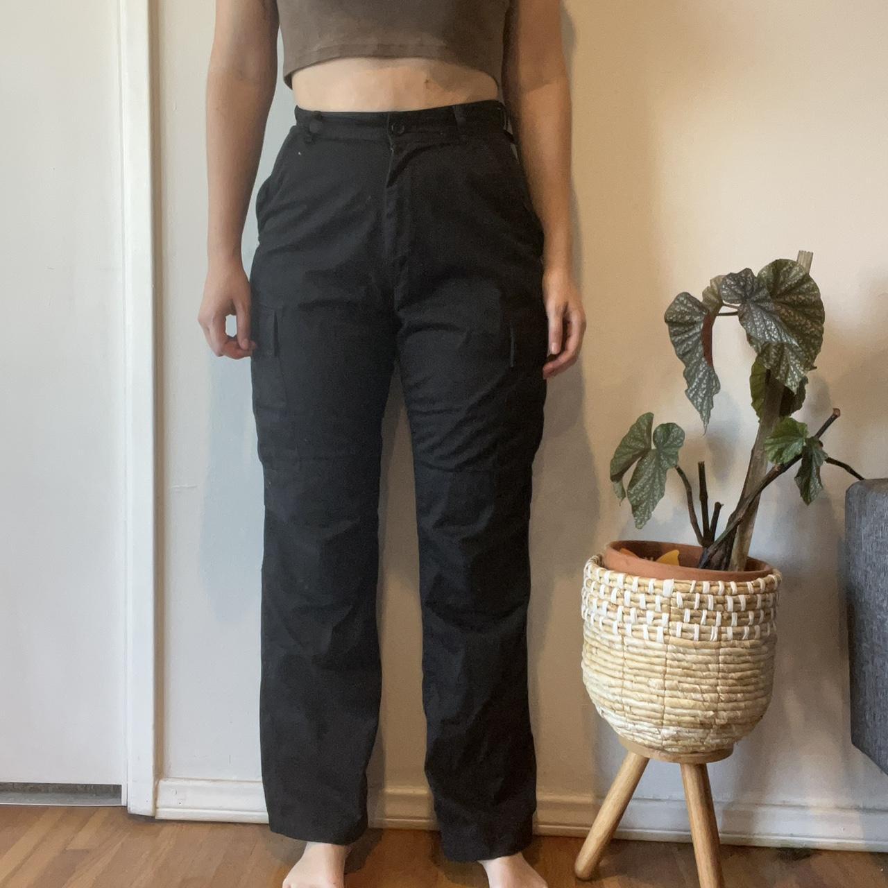 Brandy Melville cargo black pants, one size but fits - Depop