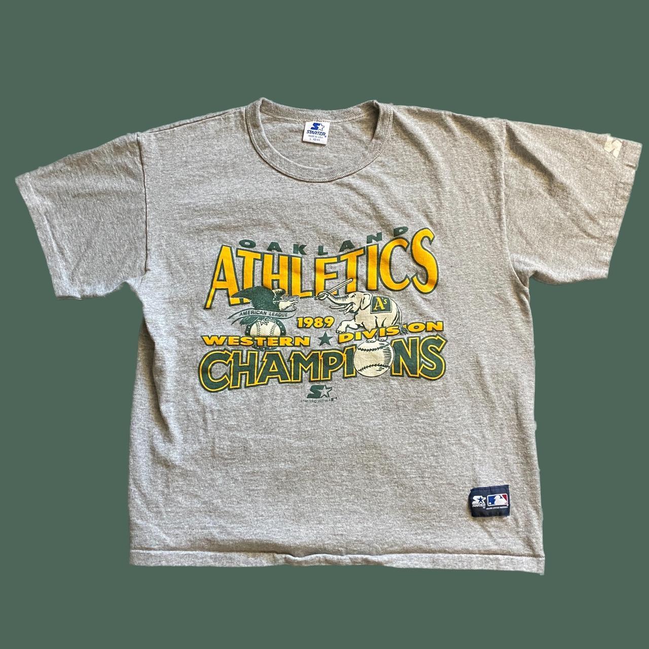 Vintage Oakland Athletics A's Champions 1989 T Shirt Large 