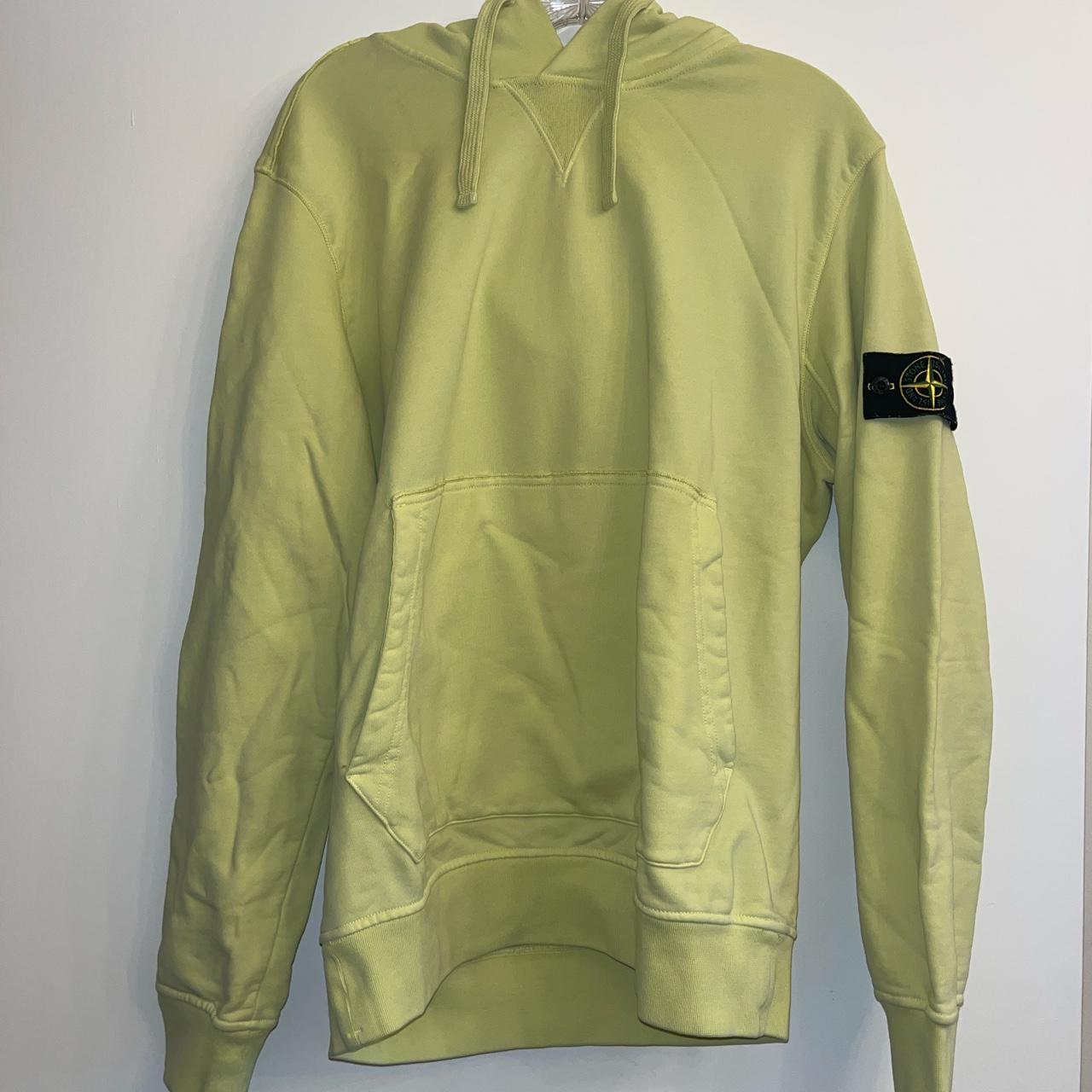 Stone island lime green on sale hoodie