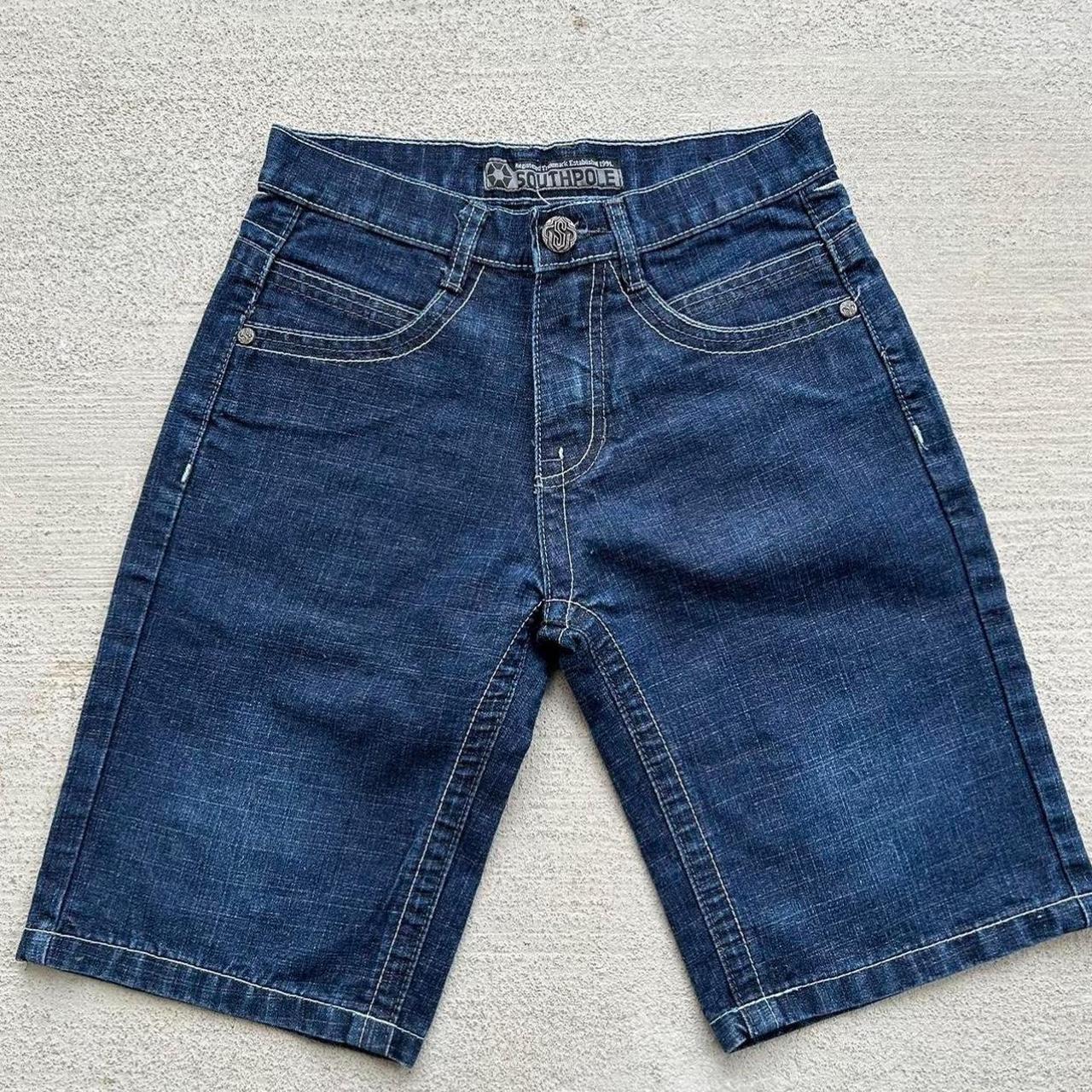 South Pole denim Jorts jnco style embroidery steel... - Depop