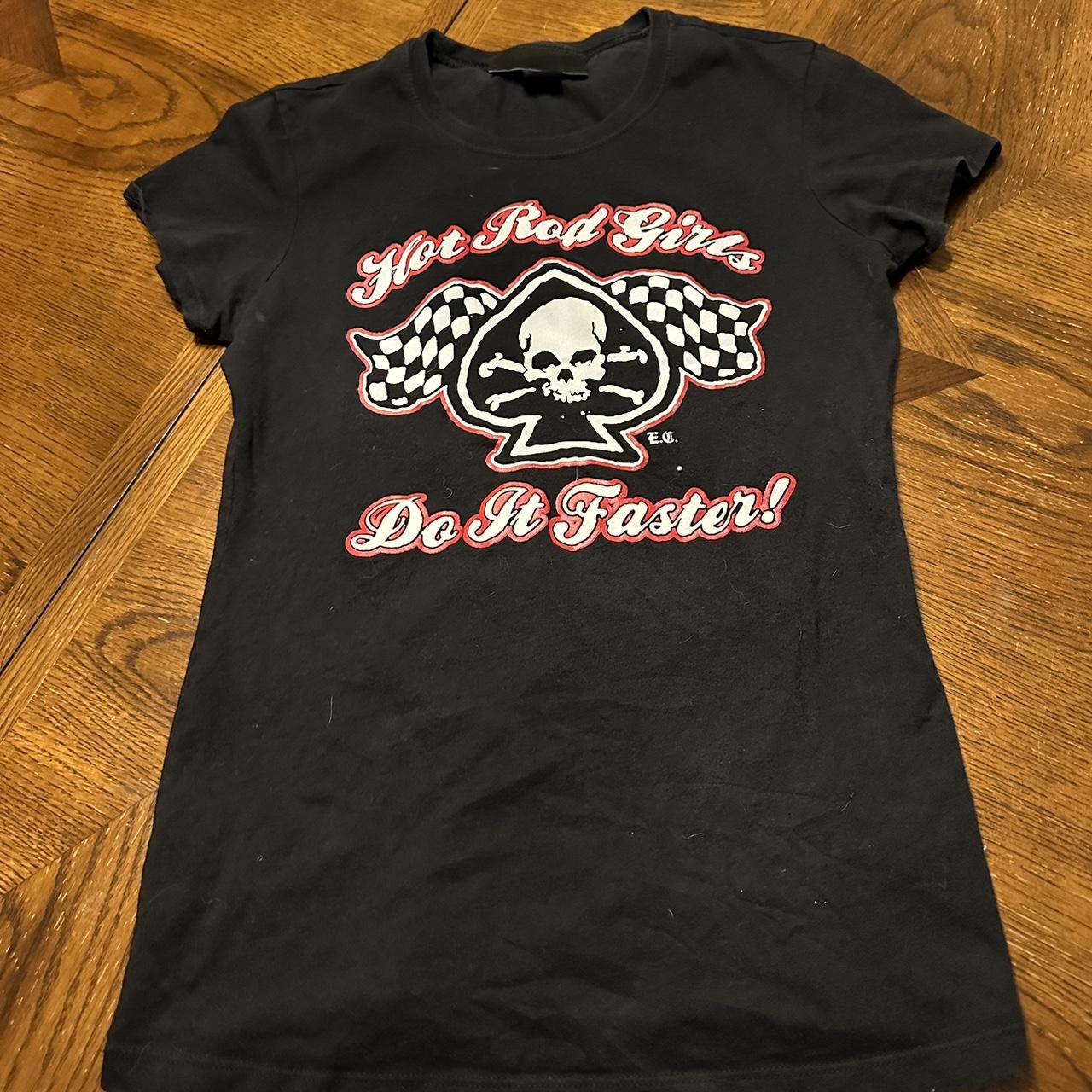 Vintage hot rod girls do it faster shirt Fits like... - Depop