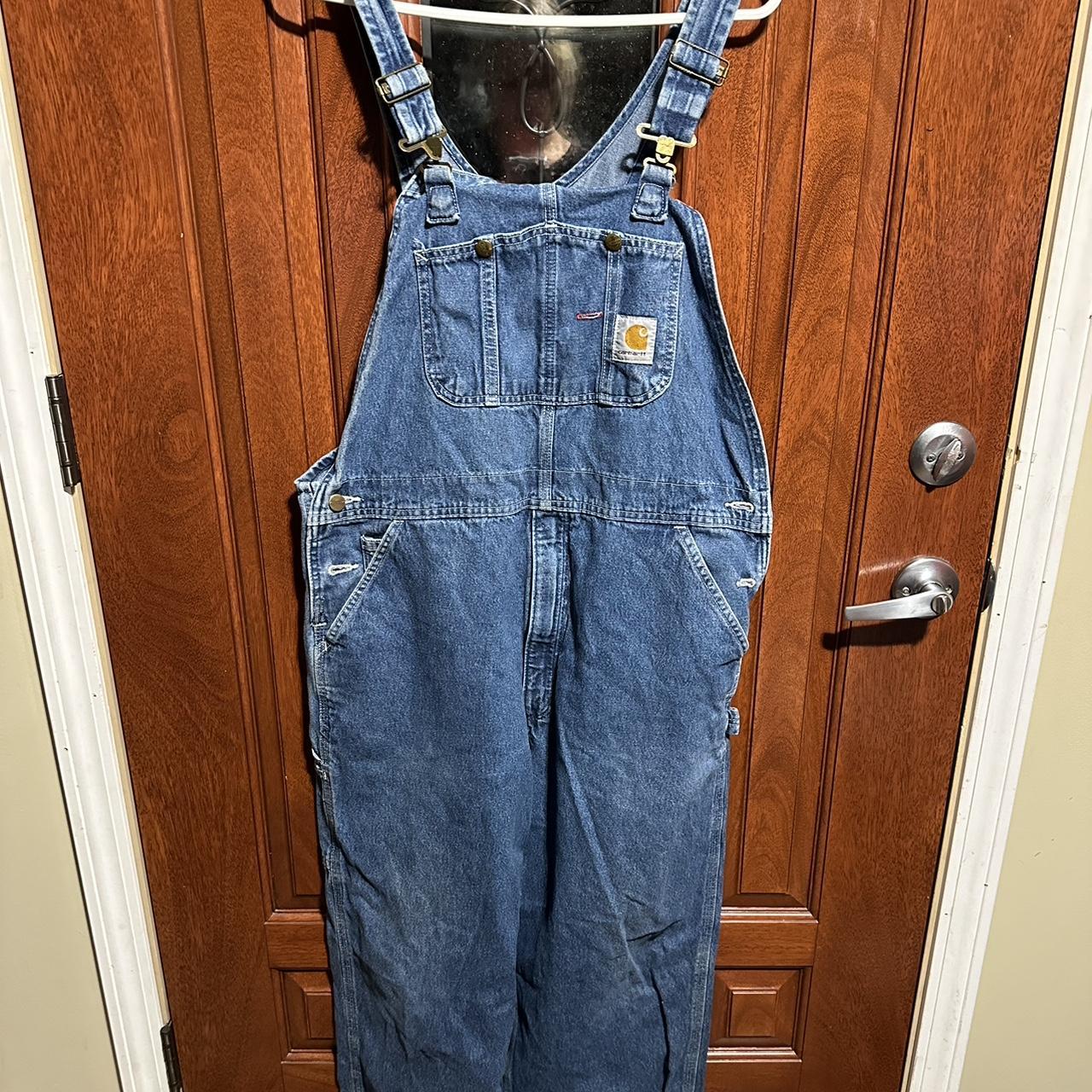 Carhartt Men's Washed-Denim Bib Overalls