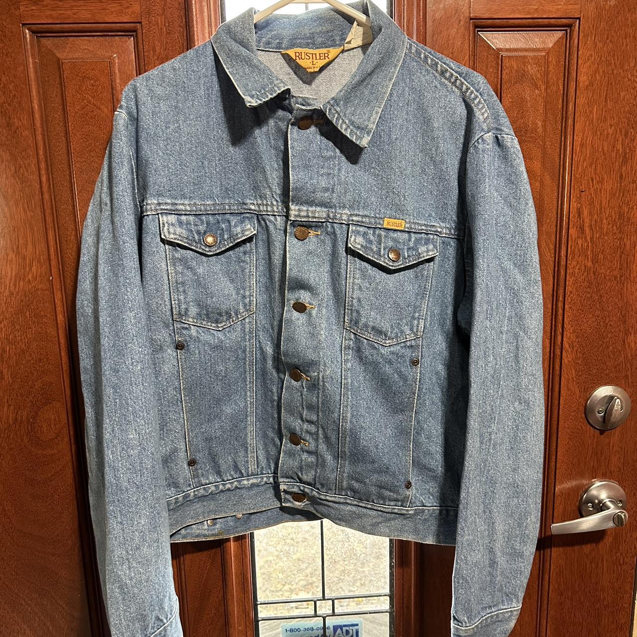 Vintage rustler denim jacket Size large Made in USA Depop